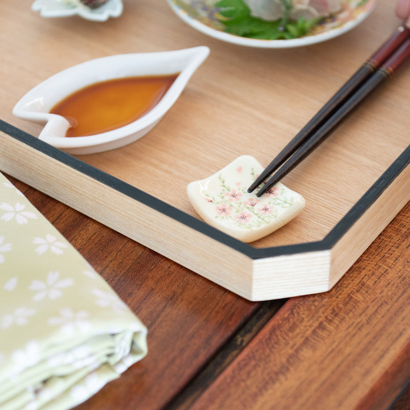 Tosen Kiln Sakura Kiyomizu Ware Chopstick Rest Set - MUSUBI KILN - Quality Japanese Tableware and Gift