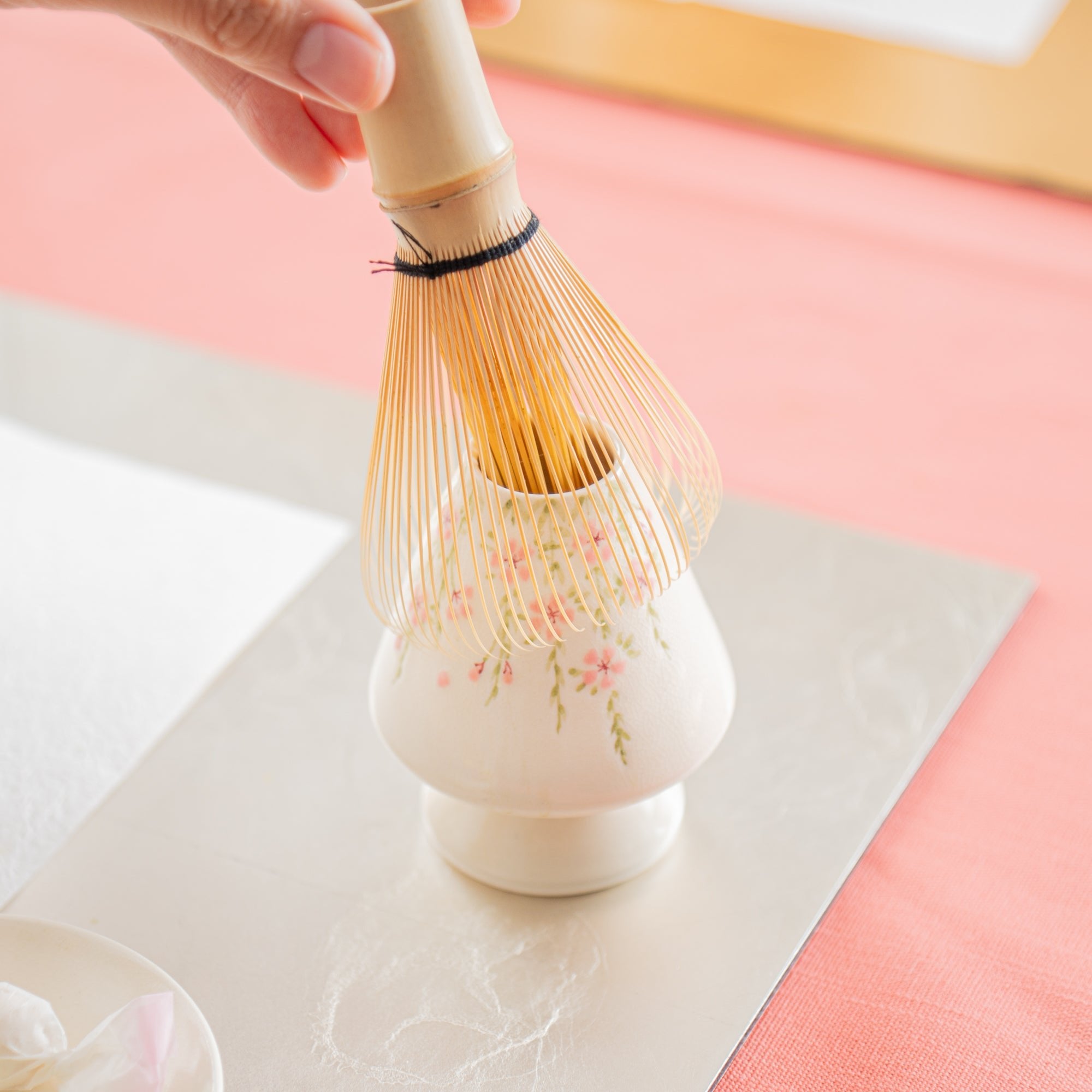 Wine glasses outlet cherry blossom in Kyoto, momoko kiln 　Kyo ware Kiyomizu ware