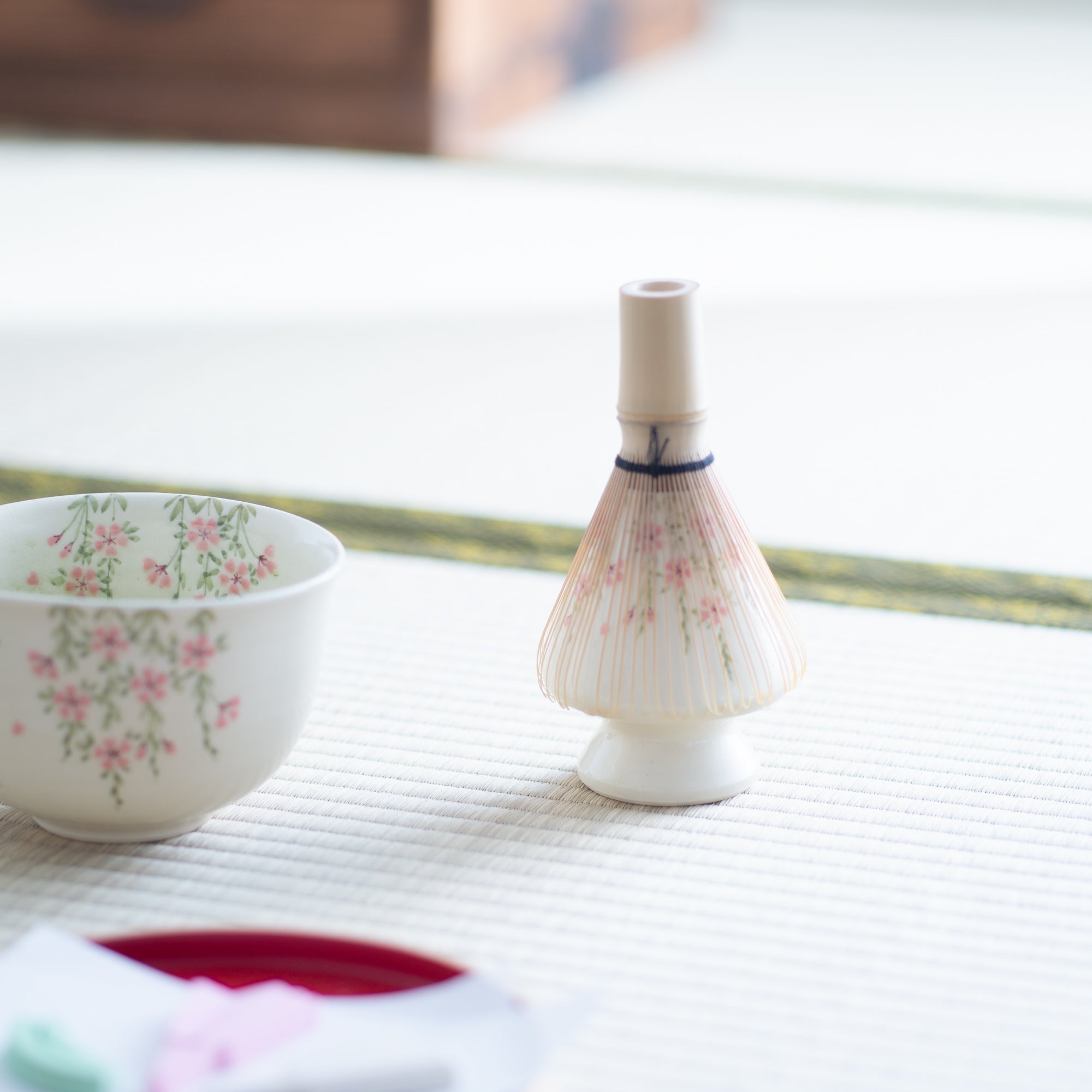 Tosen Kiln Sakura Kiyomizu Ware Matcha Whisk Holder - MUSUBI KILN - Quality Japanese Tableware and Gift