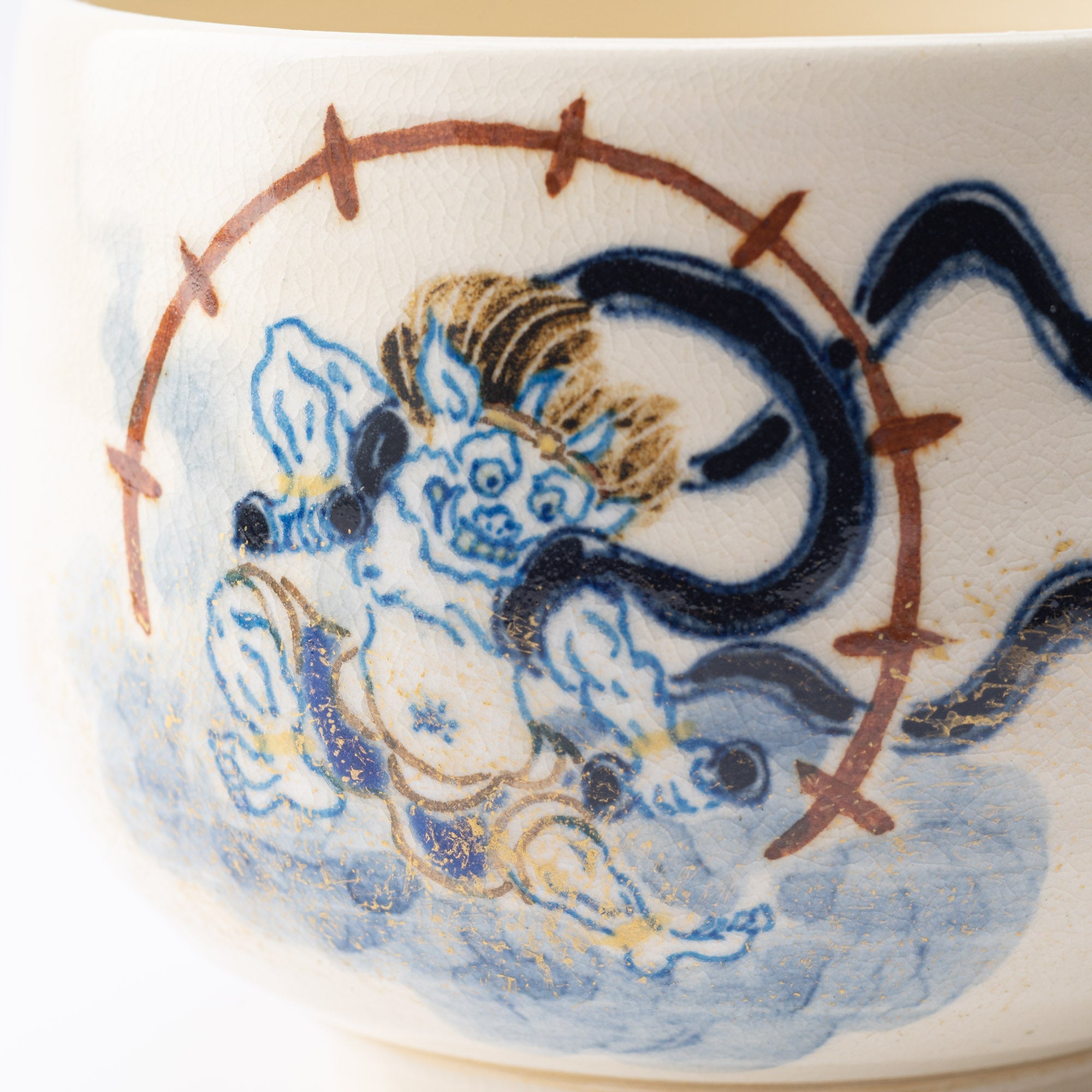 Tosen Kiln Thunder God Kiyomizu Ware Cafe au lait Mug - MUSUBI KILN - Quality Japanese Tableware and Gift