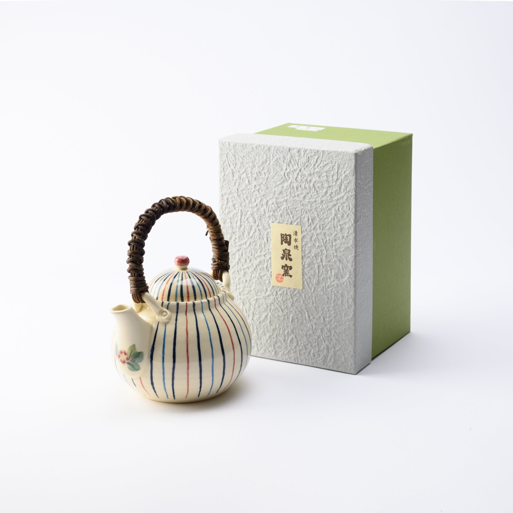 Tosen Kiln Tokusa Kiyomizu Ware Japanese Teapot 15.2 oz (450 ml) - MUSUBI KILN - Quality Japanese Tableware and Gift