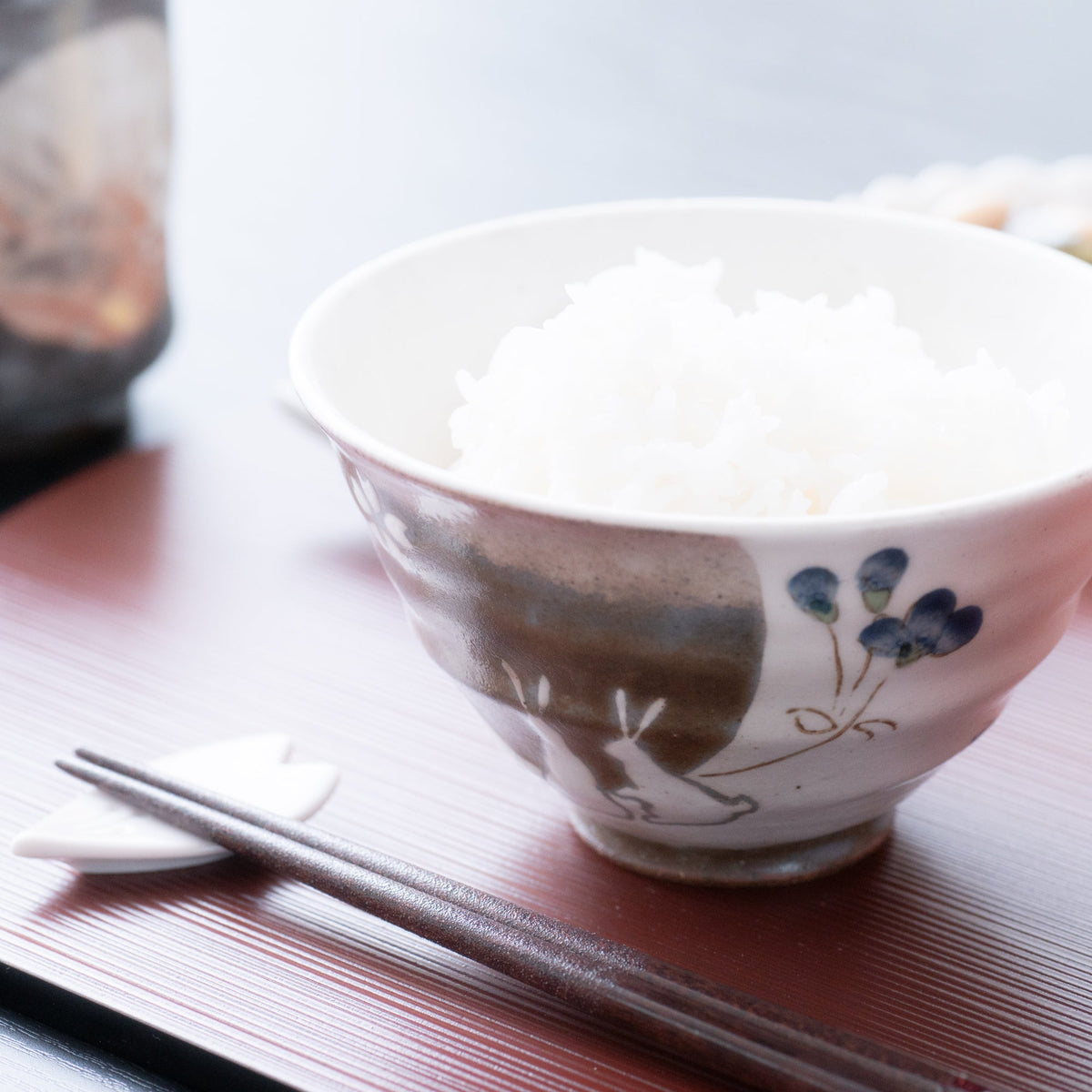 Hasami Ware Paired Rabbit Japanese Rice Bowl – Japanese Porcelain