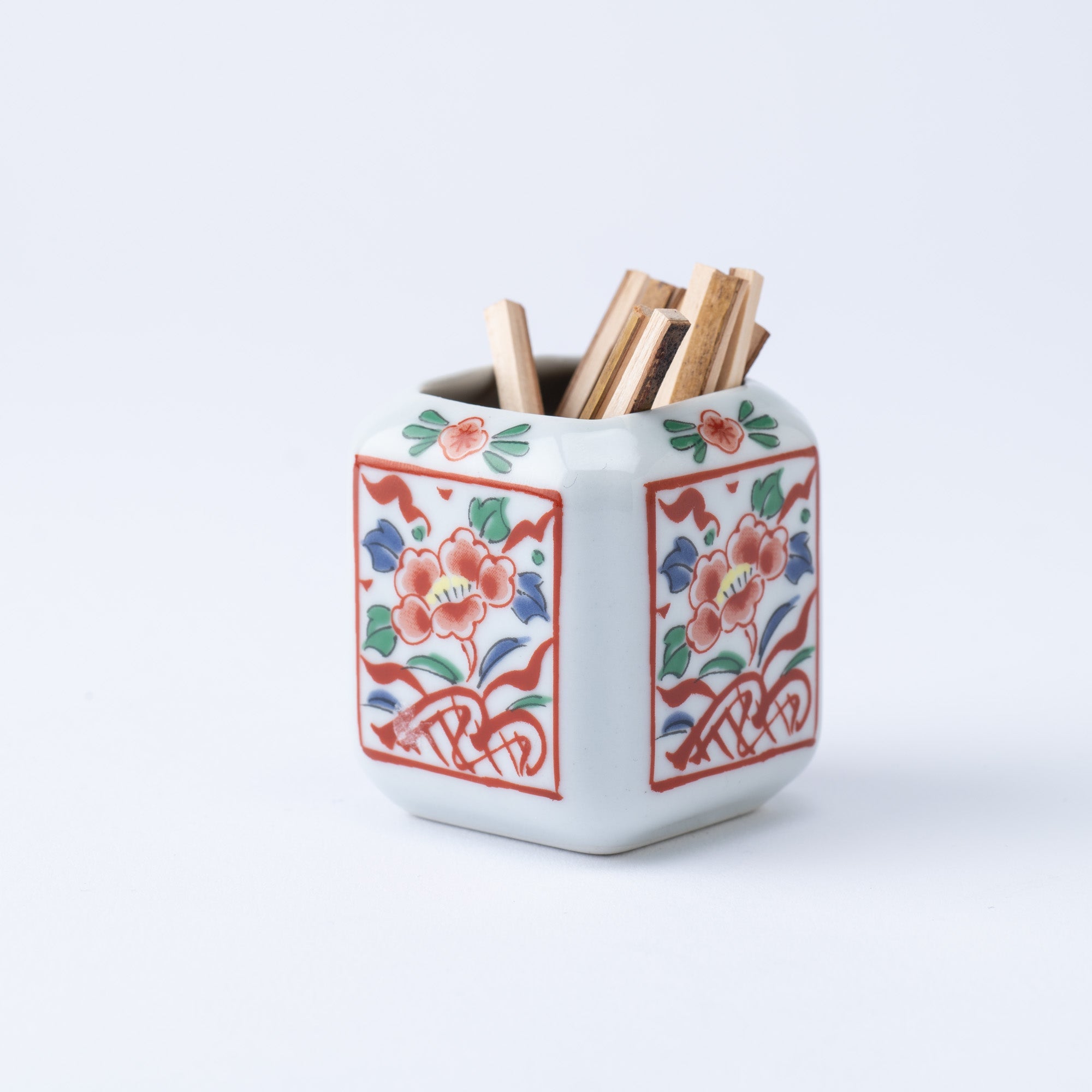 Touzan Kiln Nishiki Banreki Arita Ware Toothpick Holder - MUSUBI KILN - Quality Japanese Tableware and Gift