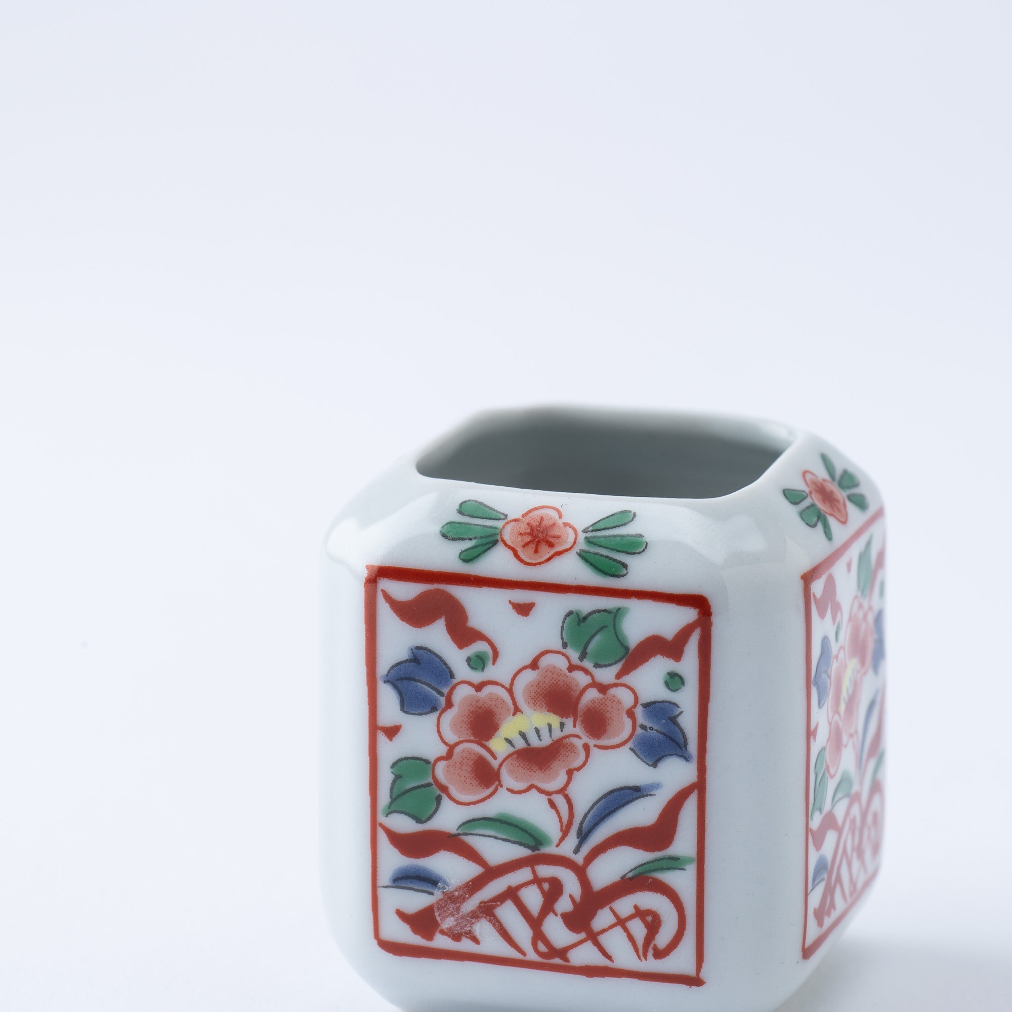 Touzan Kiln Nishiki Banreki Arita Ware Toothpick Holder - MUSUBI KILN - Quality Japanese Tableware and Gift