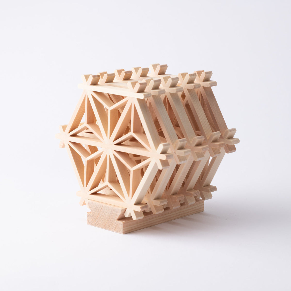Hexagonal Kumiko Coaster Set With Stand