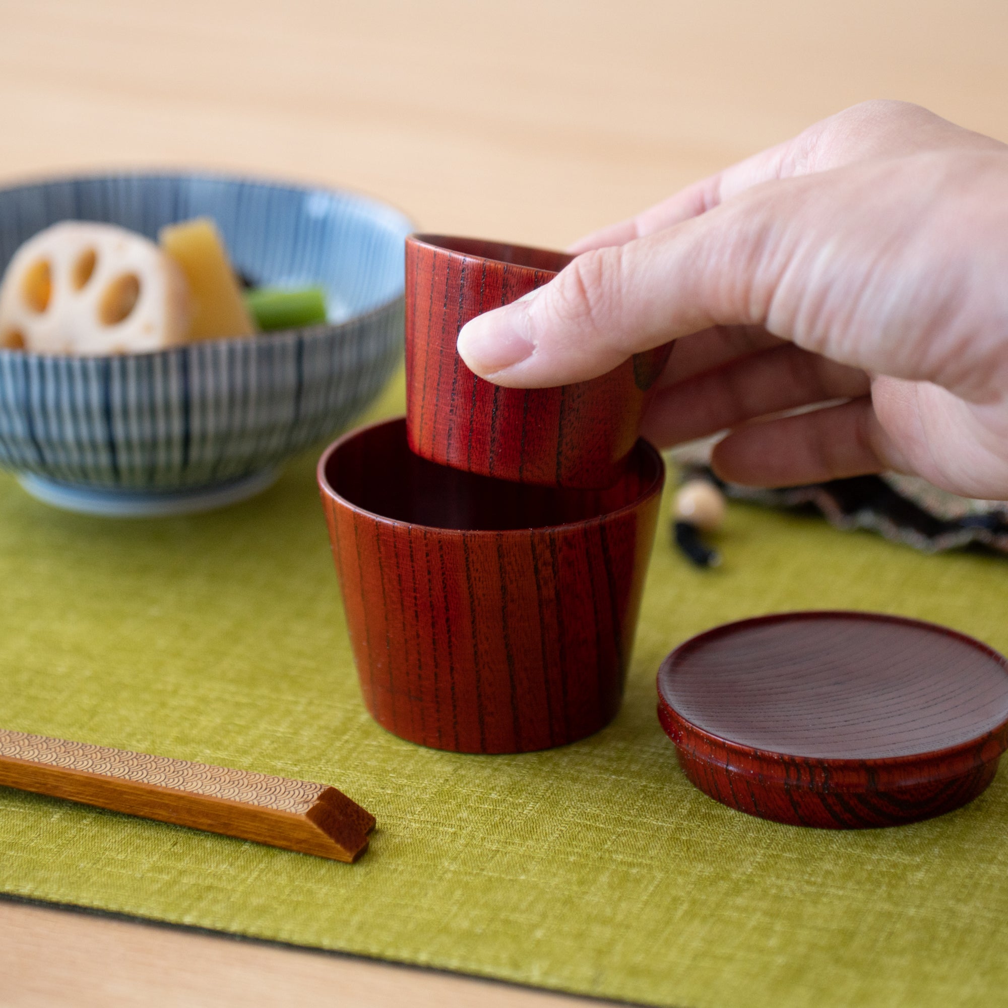 Travel Zelkova Yamanaka Lacquerware Guinomi Sake Cup Set - MUSUBI KILN - Quality Japanese Tableware and Gift