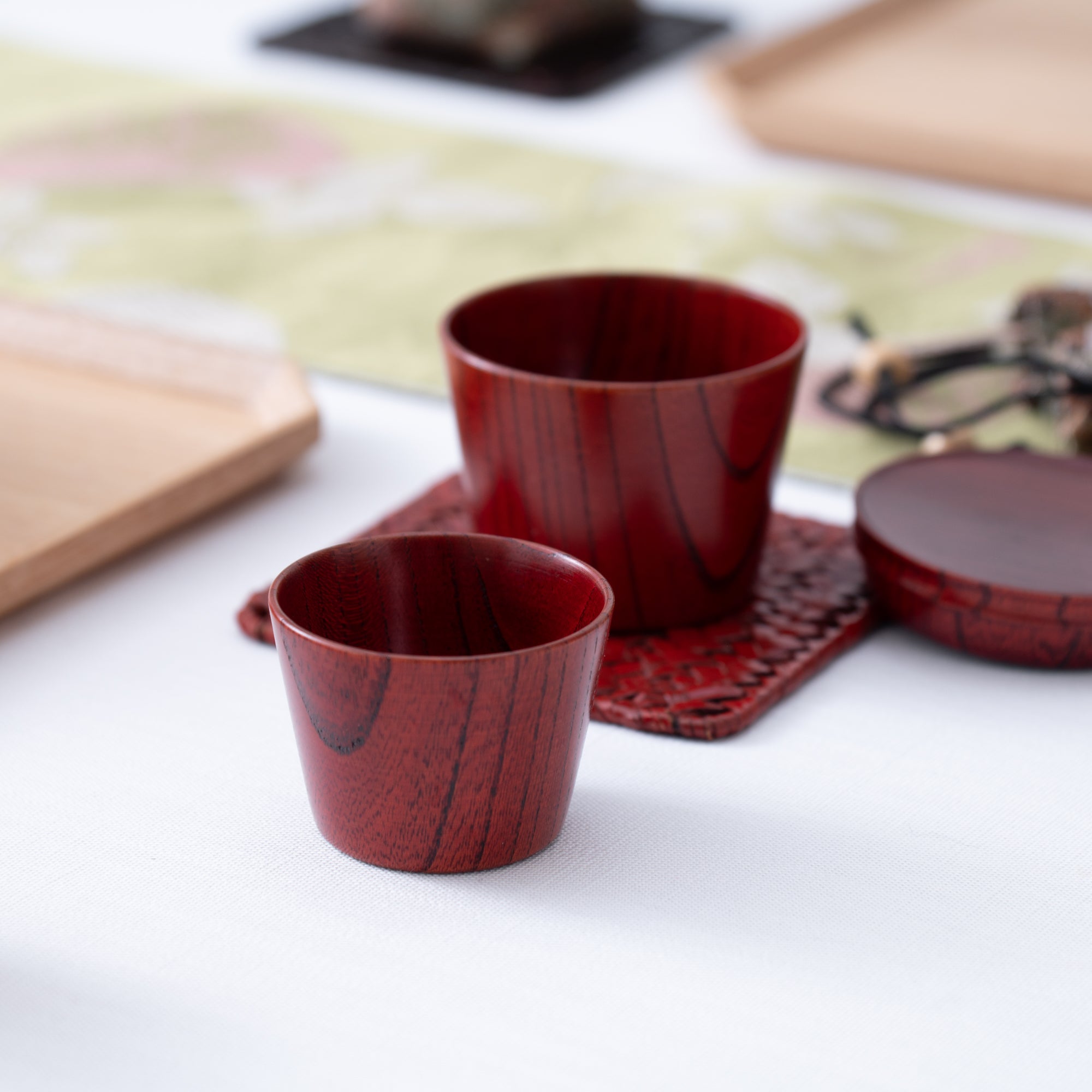 Travel Zelkova Yamanaka Lacquerware Guinomi Sake Cup Set - MUSUBI KILN - Quality Japanese Tableware and Gift