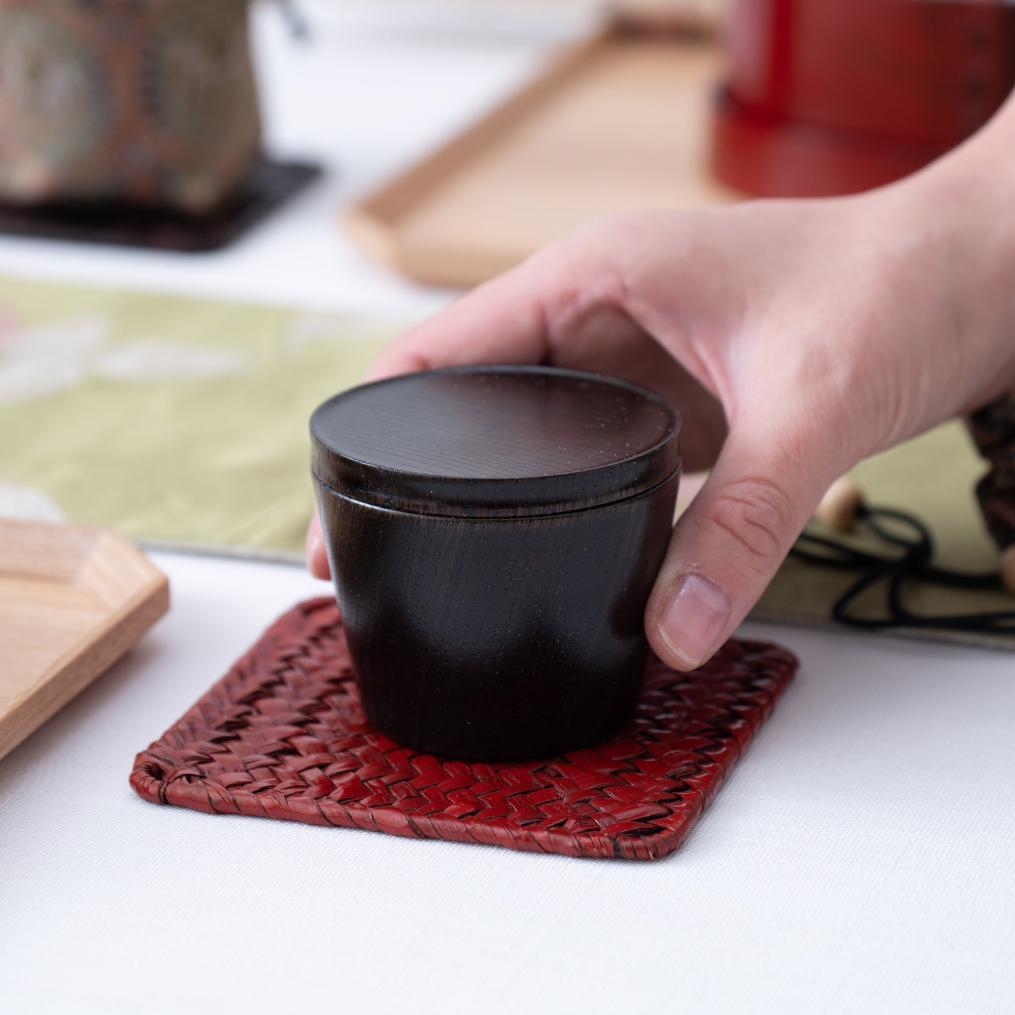 Travel Zelkova Yamanaka Lacquerware Guinomi Sake Cup Set - MUSUBI KILN - Quality Japanese Tableware and Gift