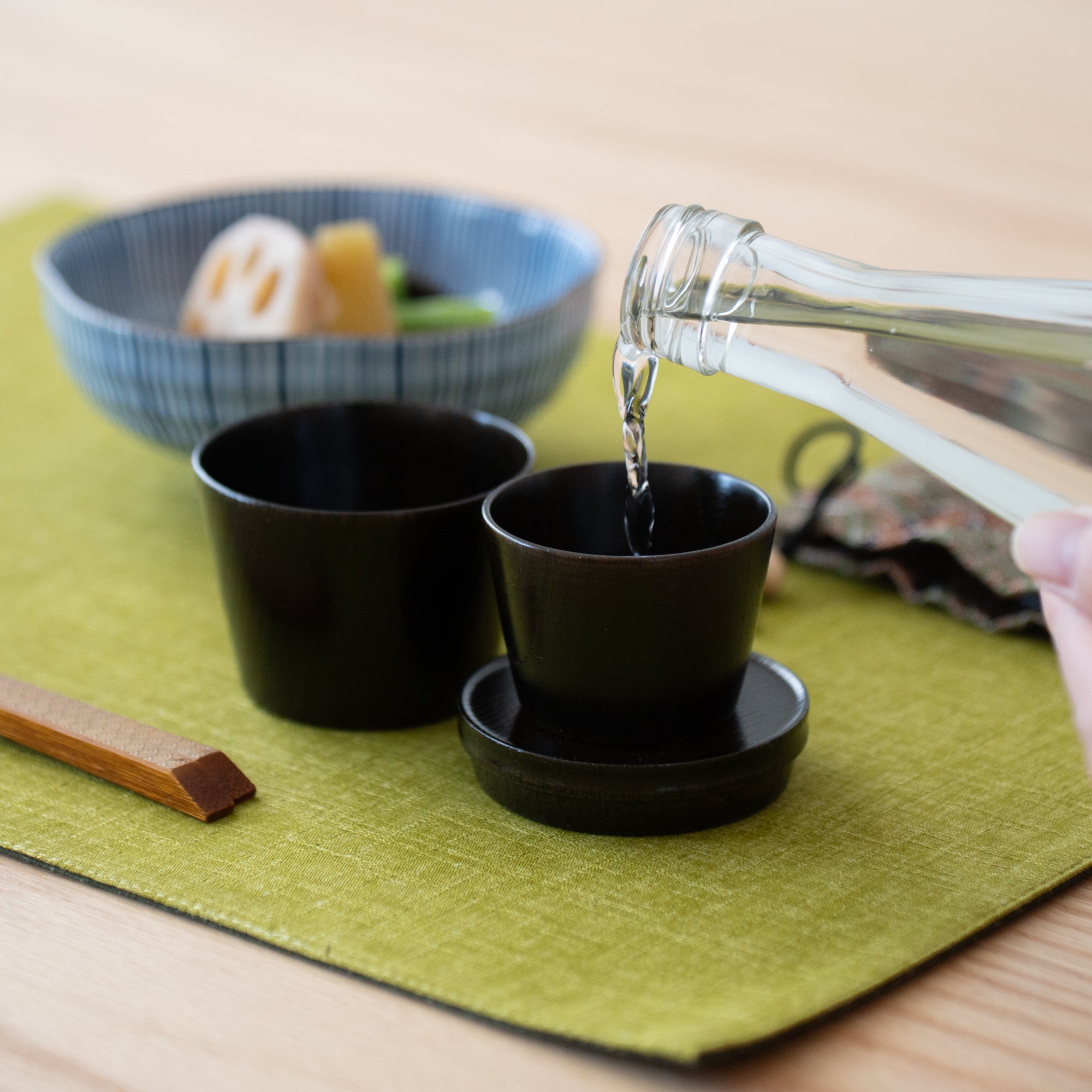 Travel Zelkova Yamanaka Lacquerware Guinomi Sake Cup Set - MUSUBI KILN - Quality Japanese Tableware and Gift