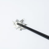 Tsubame Hutlery Silver Maple Leaf Chopstick Rest - MUSUBI KILN - Quality Japanese Tableware and Gift