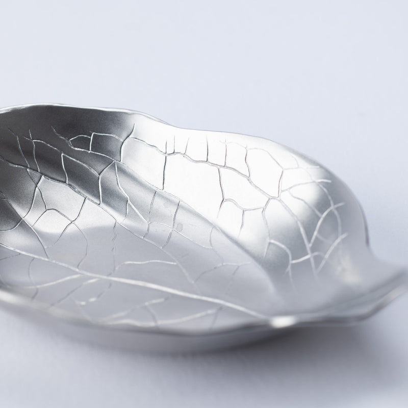 Tsubame Hutlery Silver Persimmon Leaf Amuse Bouche Spoon - MUSUBI KILN - Quality Japanese Tableware and Gift