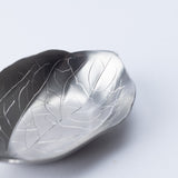 Tsubame Hutlery Silver Persimmon Leaf Amuse Bouche Spoon - MUSUBI KILN - Quality Japanese Tableware and Gift