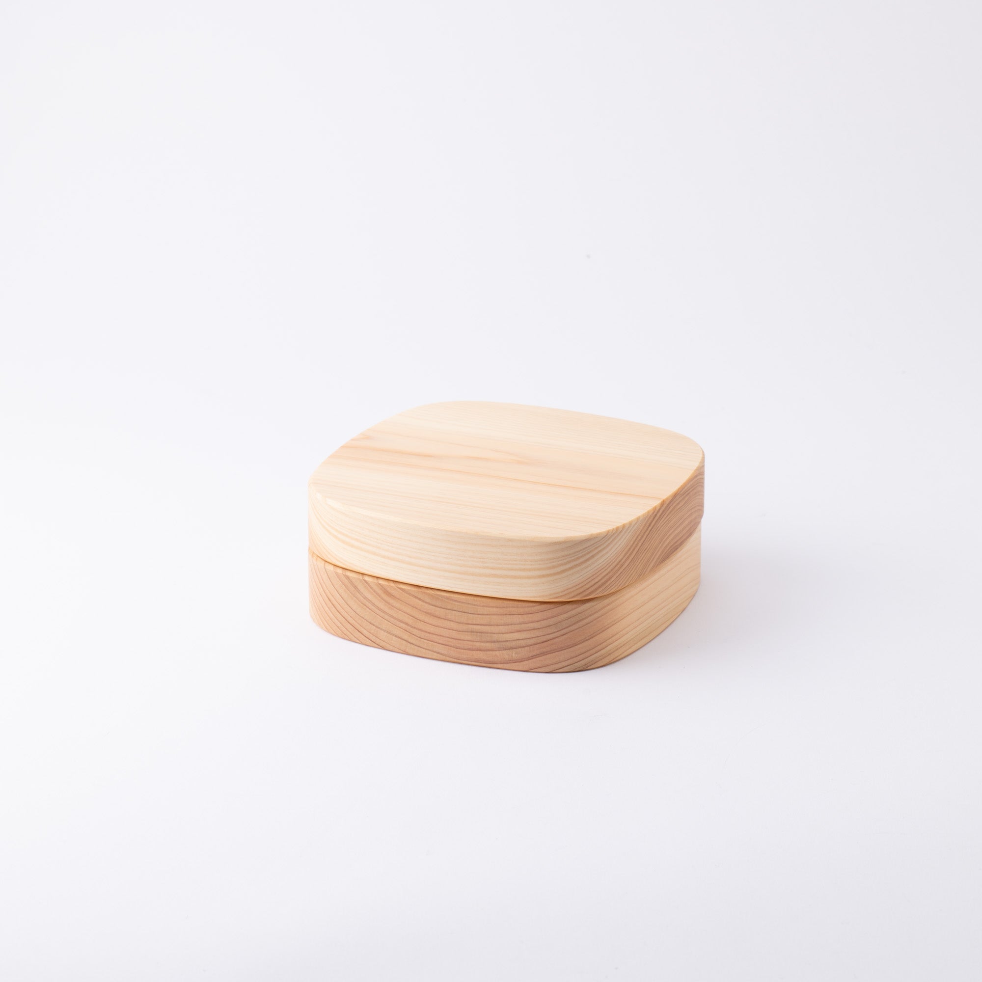 Natural Wood-Grain Square Bento Box
