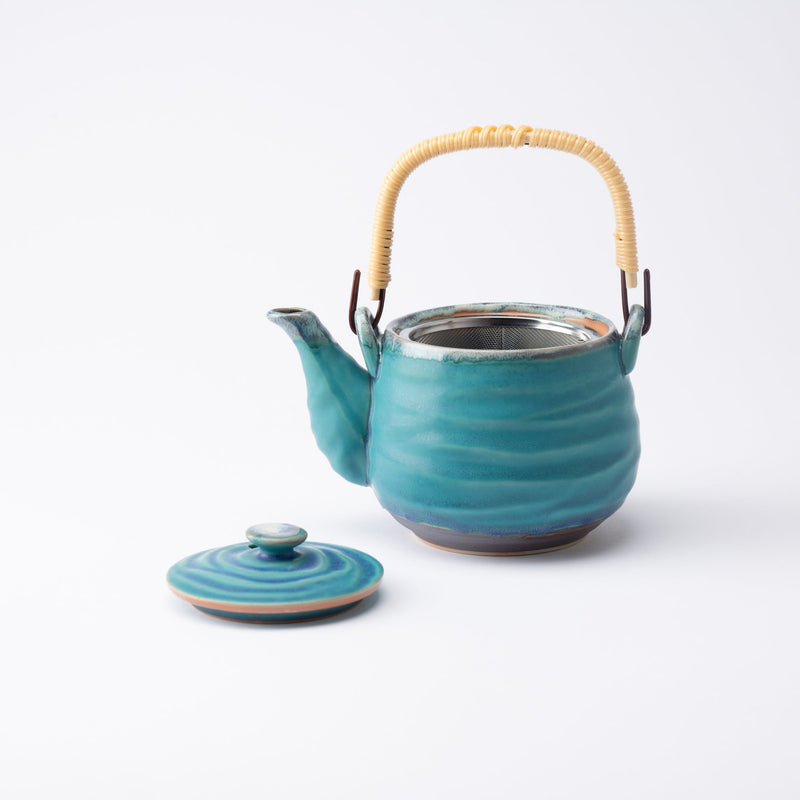 Turkish Blue Mino Ware Japanese Teapot 20.3oz(600ml) - MUSUBI KILN - Quality Japanese Tableware and Gift