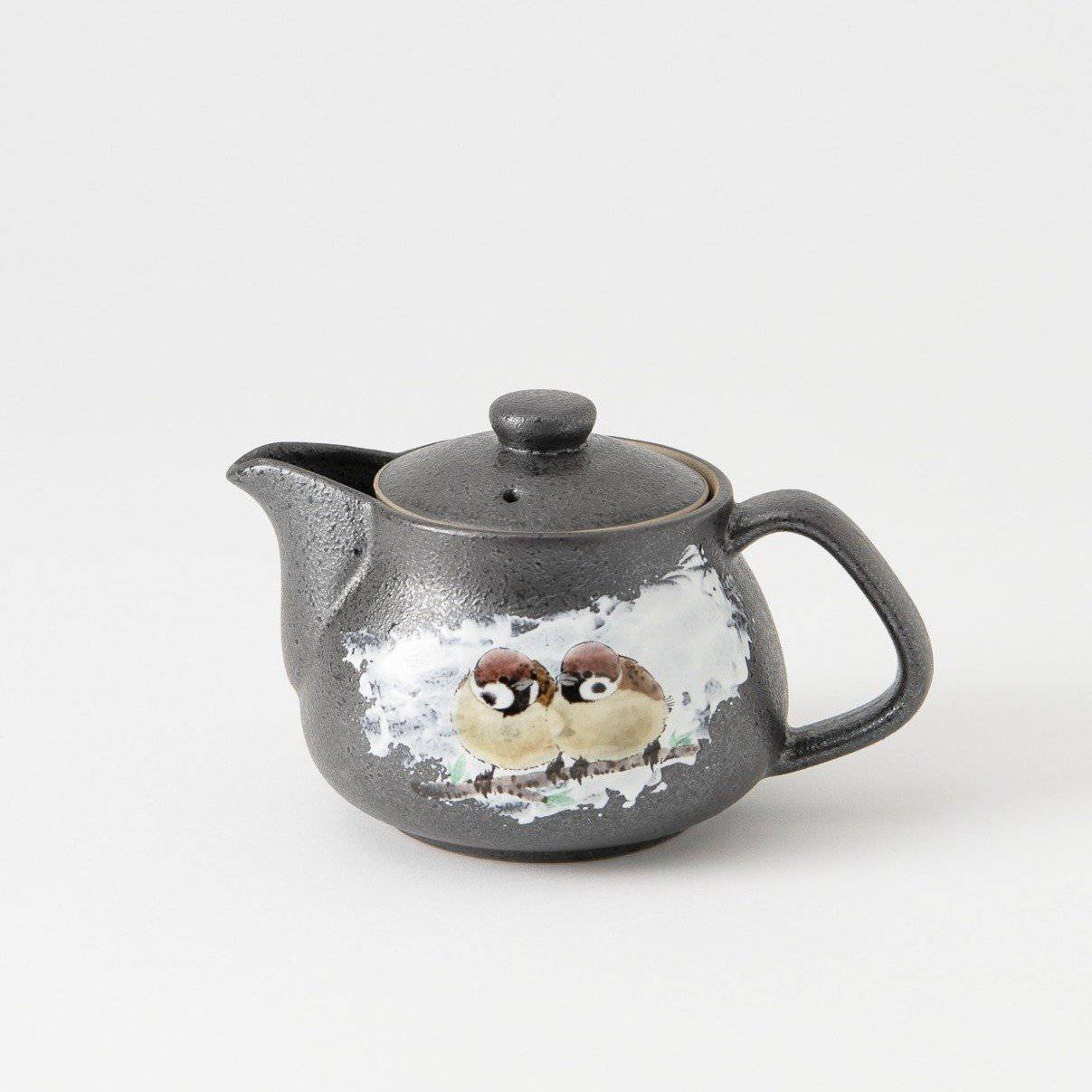 Twin Sparrows Kutani Japanese Teapot 11.5oz(340ml) - MUSUBI KILN - Quality Japanese Tableware and Gift