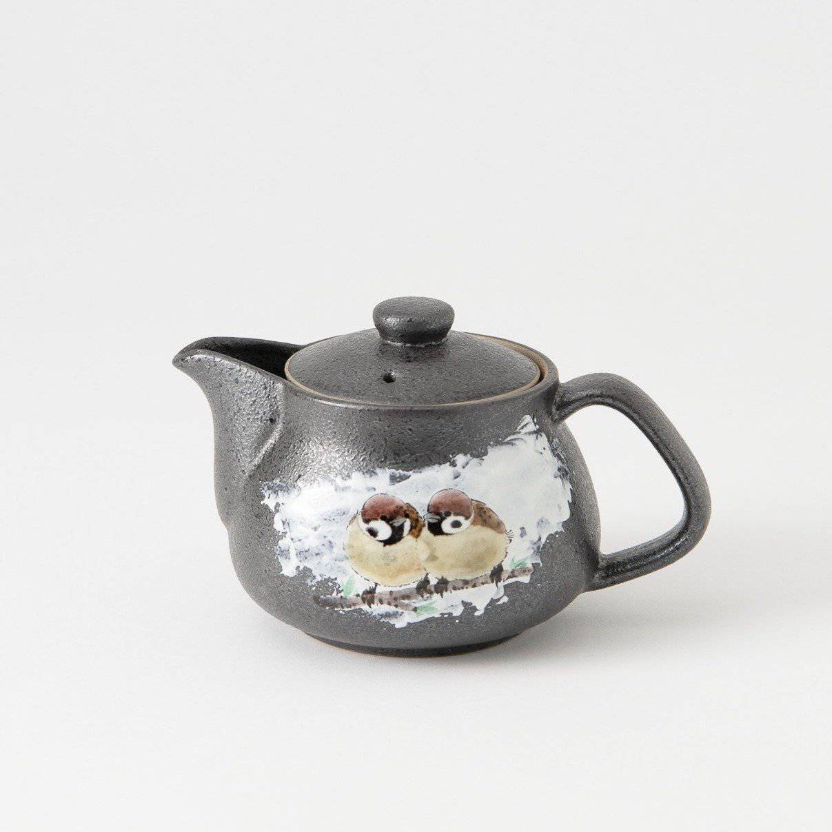 Twin Sparrows Japanese Teapot