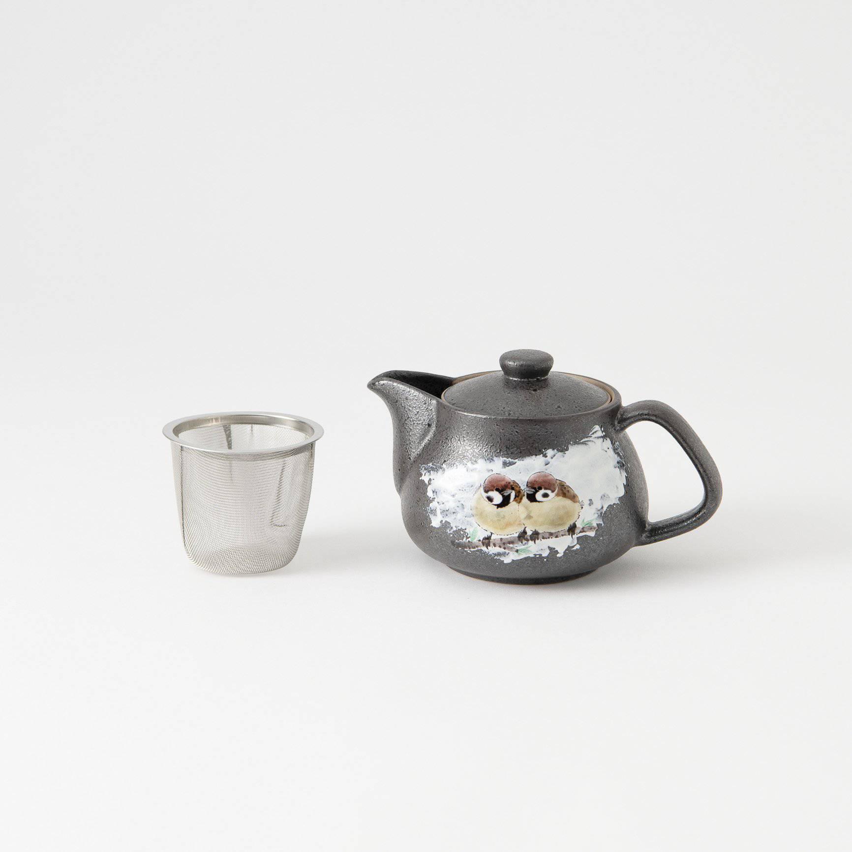 Twin Sparrows Kutani Japanese Teapot 11.5oz(340ml) - MUSUBI KILN - Quality Japanese Tableware and Gift