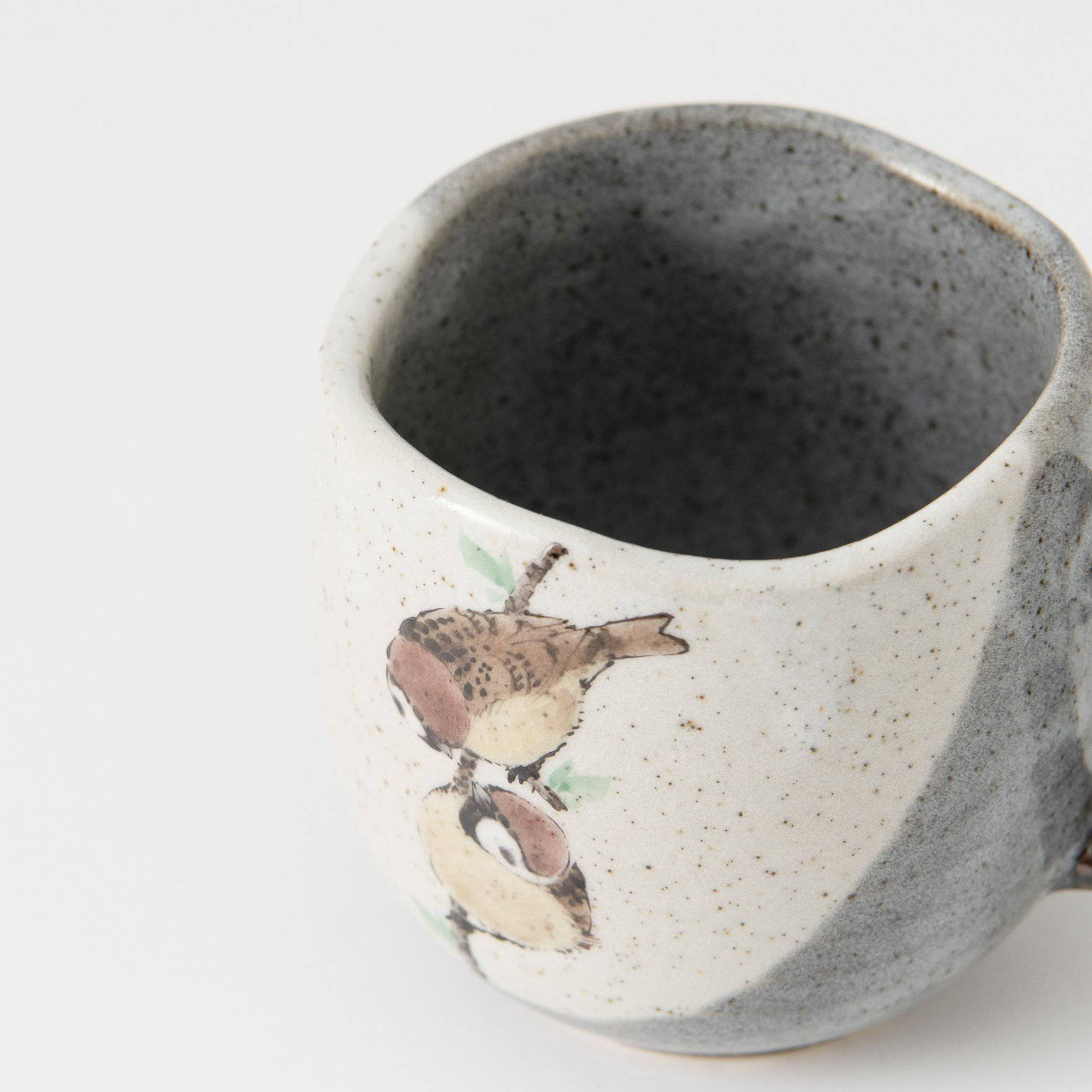 Twin Sparrows Kutani Mug - A - MUSUBI KILN - Quality Japanese Tableware and Gift