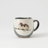 Twin Sparrows Kutani Mug - B - MUSUBI KILN - Quality Japanese Tableware and Gift