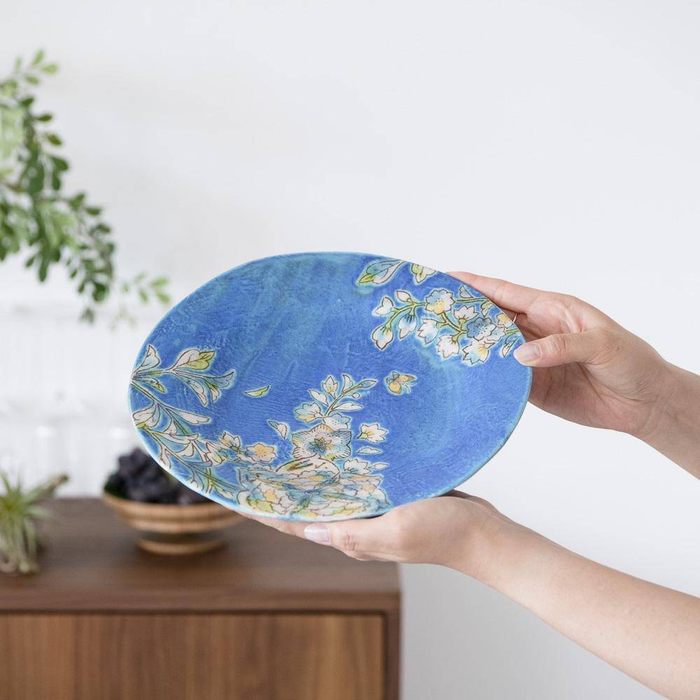 Utsutsu Kiln Wind's Path Kutani Round Plate - MUSUBI KILN - Quality Japanese Tableware and Gift