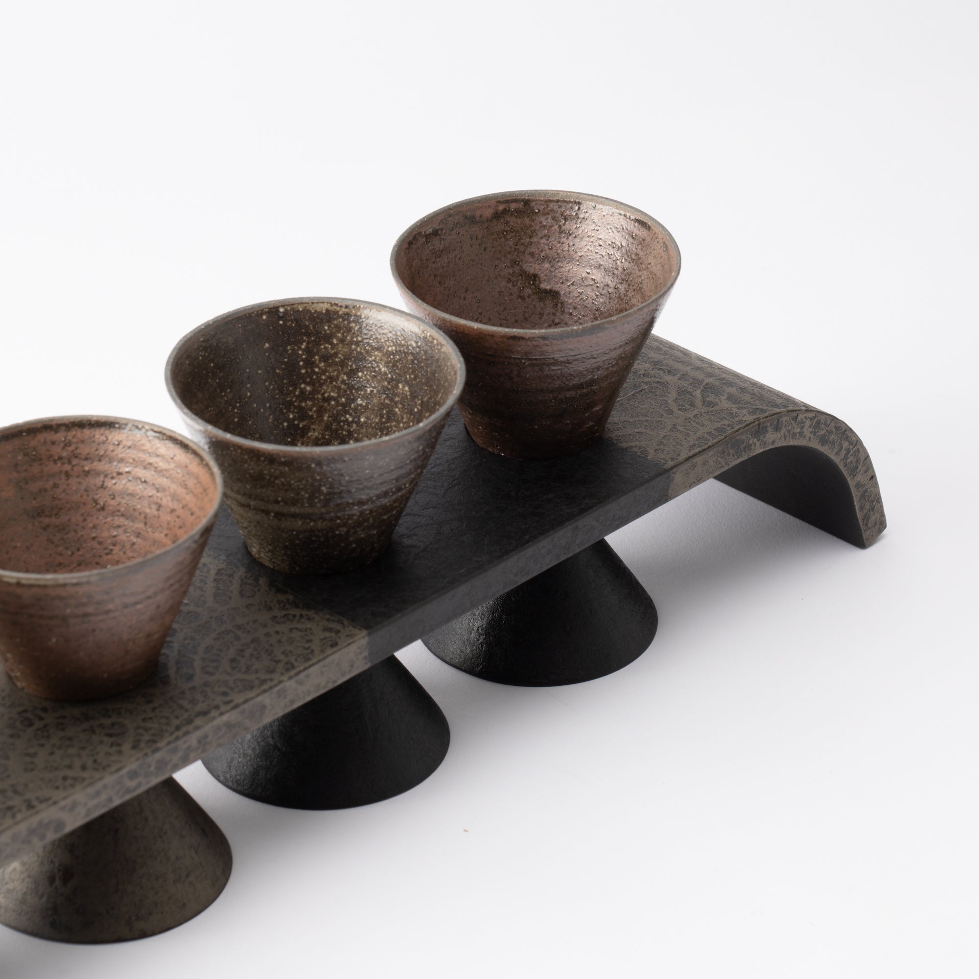 Washi Echizen Lacquerware Serving Tray with Cups - MUSUBI KILN - Quality Japanese Tableware and Gift