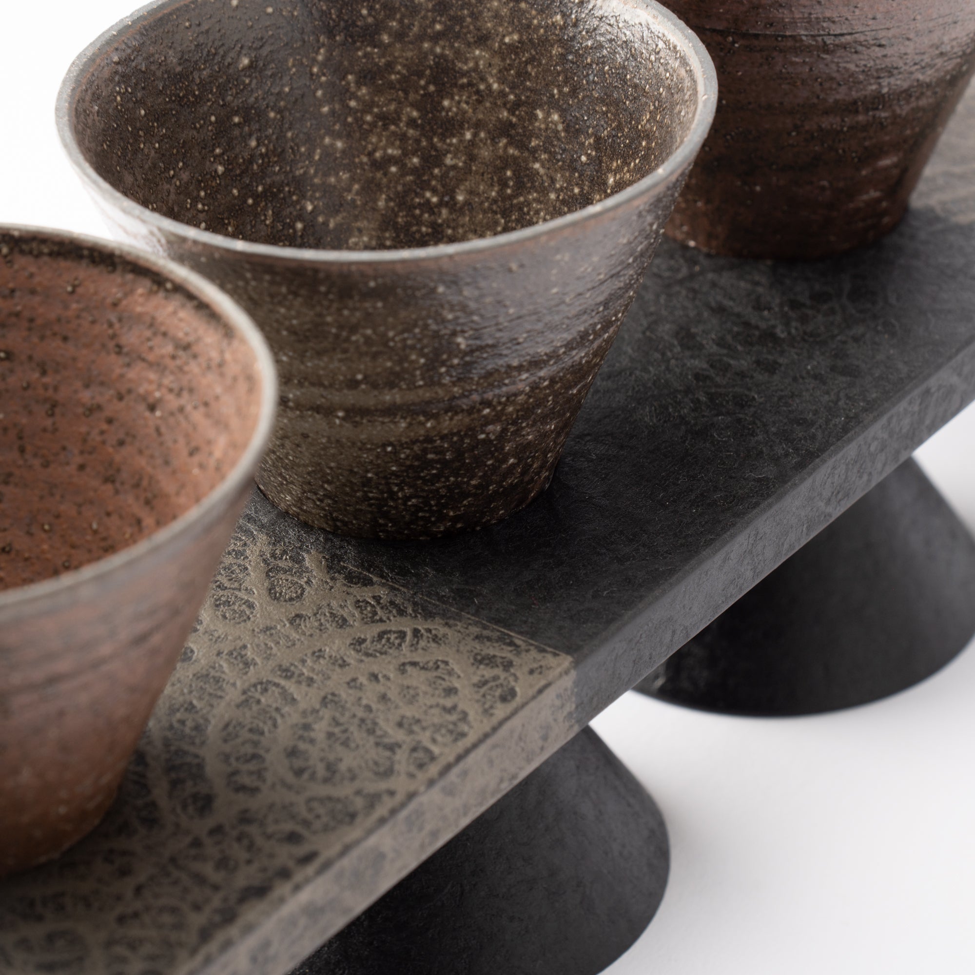 Washi Echizen Lacquerware Serving Tray with Cups - MUSUBI KILN - Quality Japanese Tableware and Gift