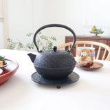 Wave Pattern Nambu Ironware Cast Iron Teapot 20.3oz(600ml) - MUSUBI KILN - Quality Japanese Tableware and Gift