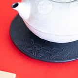 Wave Pattern Nambu Ironware Cast Iron Trivet - MUSUBI KILN - Quality Japanese Tableware and Gift