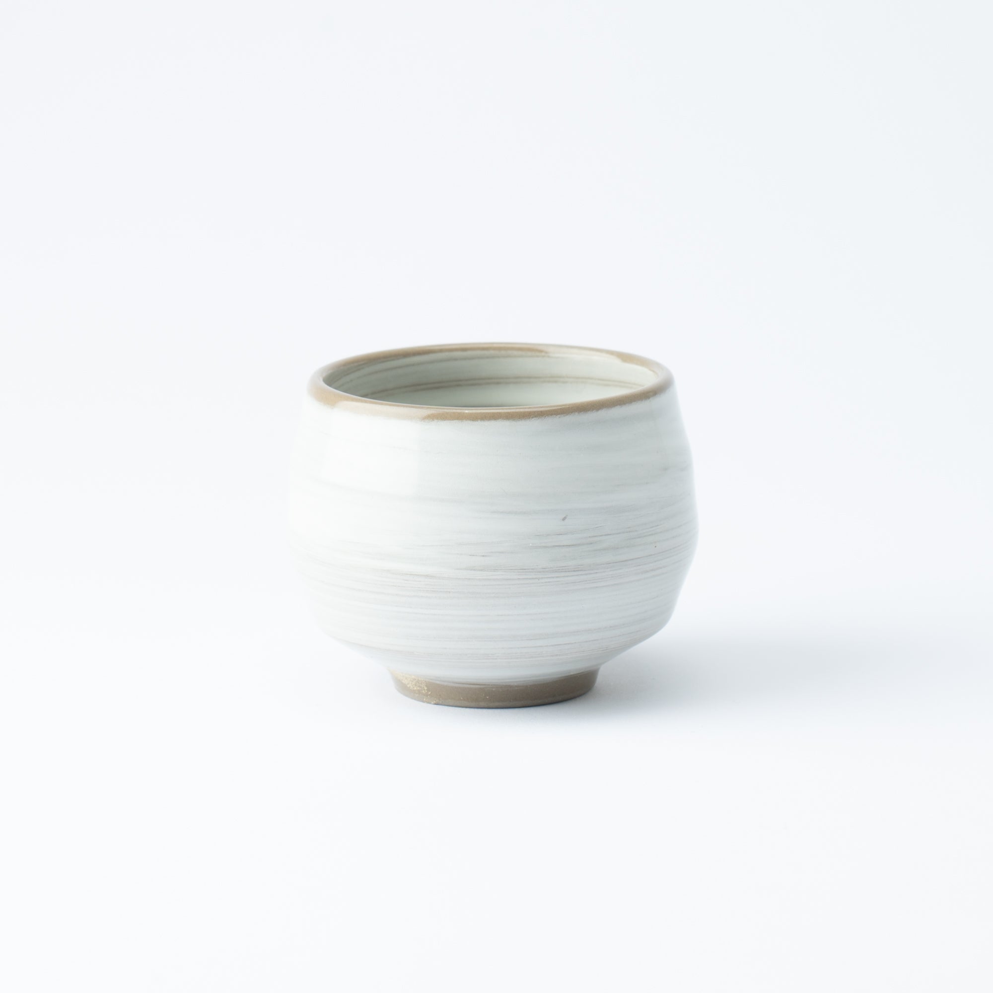 White Bamboo Leaves Mino Ware Japanese Teacup - MUSUBI KILN - Quality Japanese Tableware and Gift