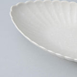 White Chrysanthemum Hasami Oval Plate - MUSUBI KILN - Quality Japanese Tableware and Gift