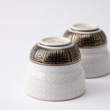 White Cloisonne Kutani Sake Set - MUSUBI KILN - Quality Japanese Tableware and Gift