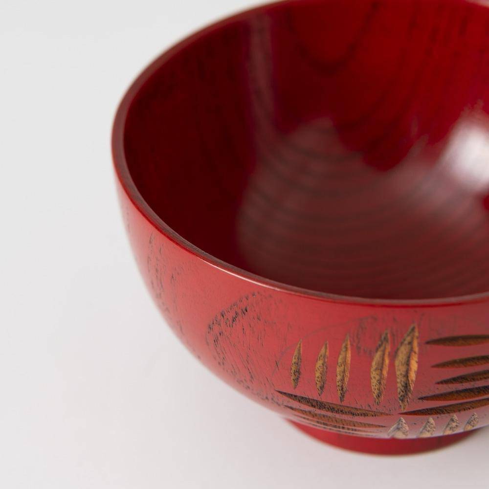 Windmill Yamanaka Lacquerware Miso Soup Bowl - MUSUBI KILN - Quality Japanese Tableware and Gift