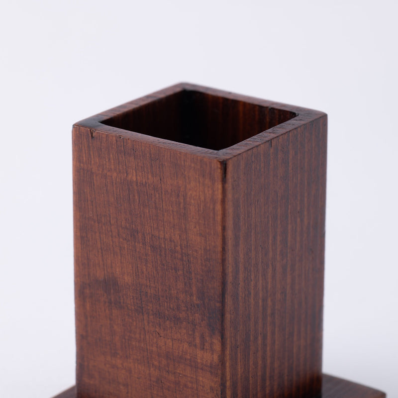 Wood Grain Yamanaka Lacquerware Square Toothpick Holder with lid - MUSUBI KILN - Quality Japanese Tableware and Gift