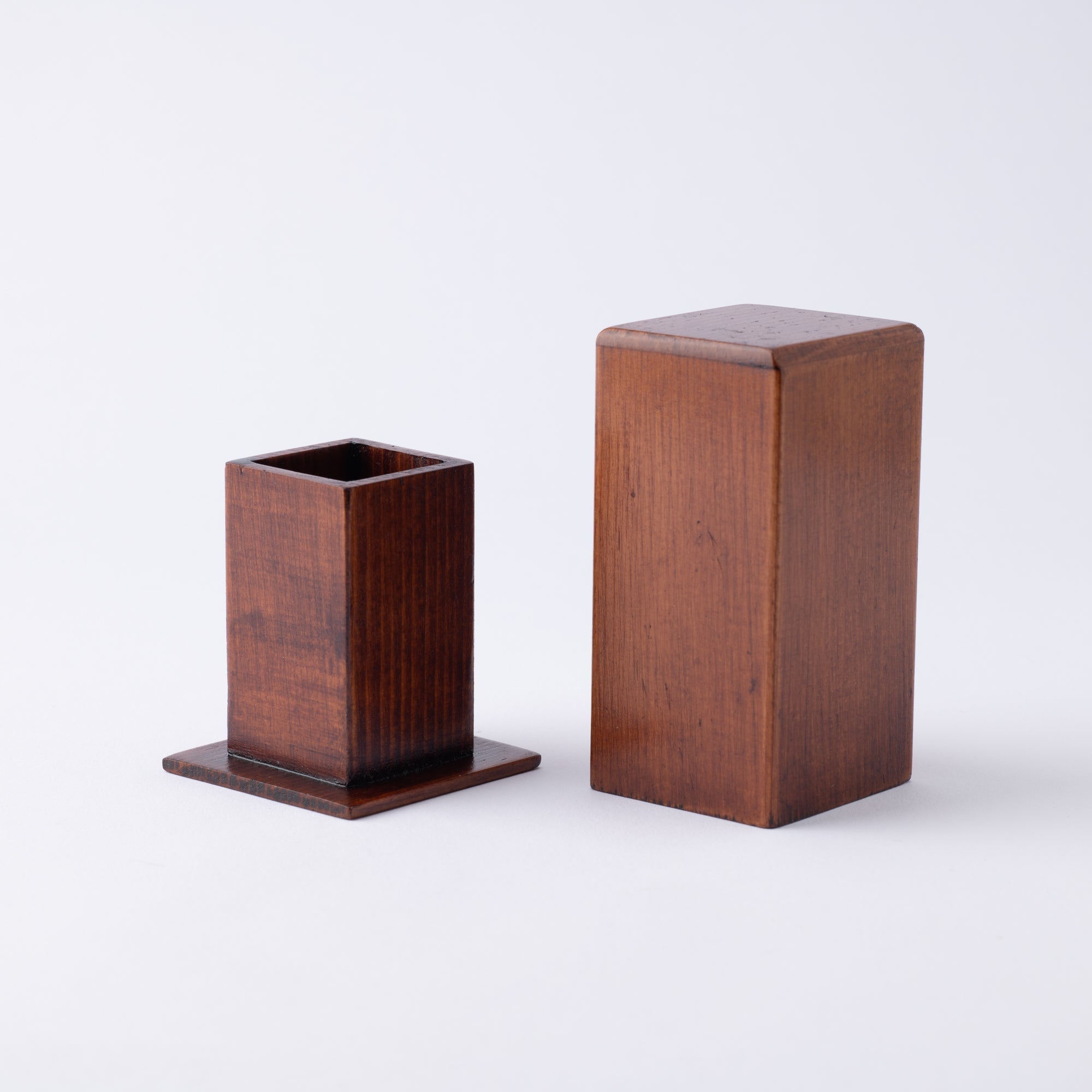 Wood Grain Yamanaka Lacquerware Square Toothpick Holder with lid - MUSUBI KILN - Quality Japanese Tableware and Gift