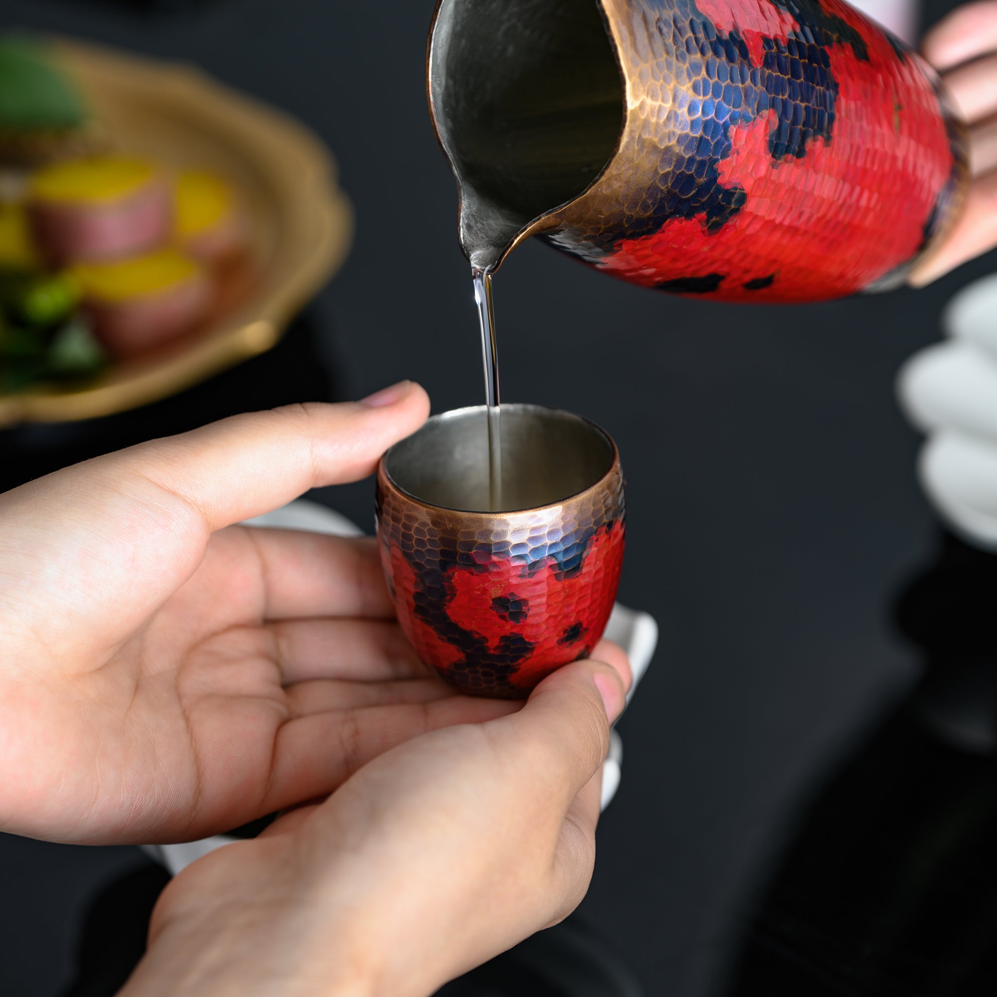 Madder Red Nishiki Guinomi Sake Cup