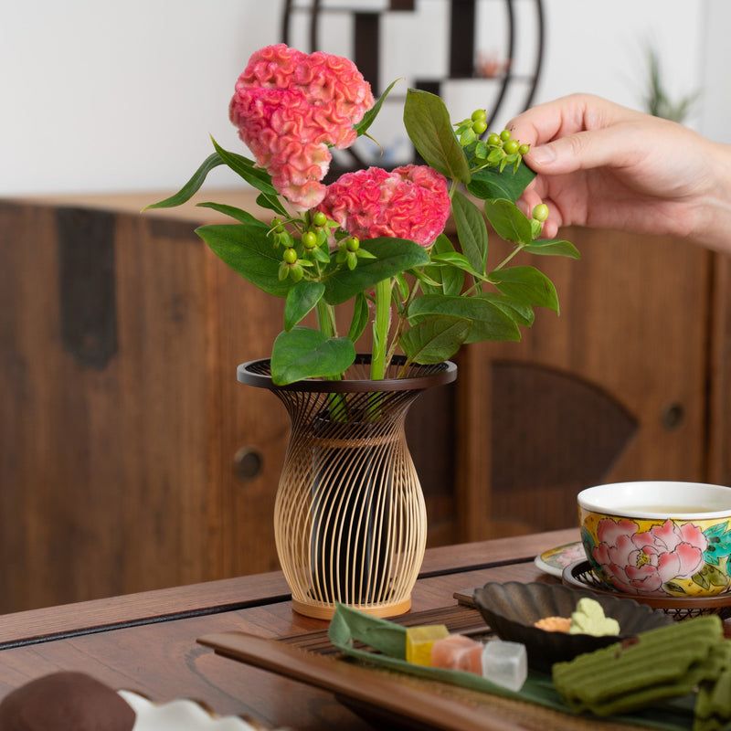 Yamaboushi Suruga Bamboo Basketry Japanese Flower Vase - MUSUBI KILN - Quality Japanese Tableware and Gift