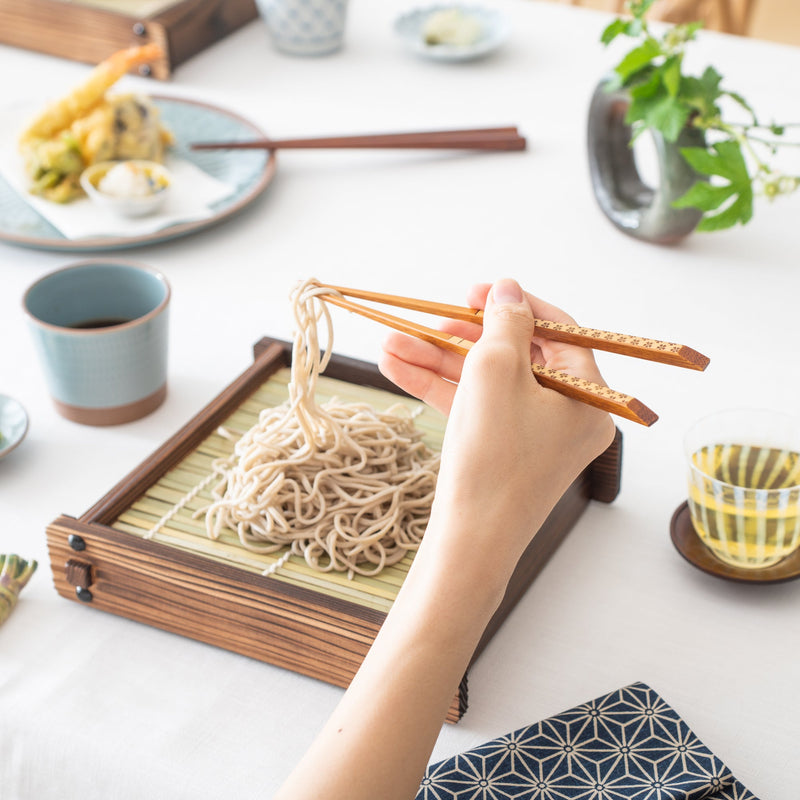 Yamachiku Sakura Lacquered White Bamboo Chopsticks 21cm/8.3in - MUSUBI KILN - Quality Japanese Tableware and Gift