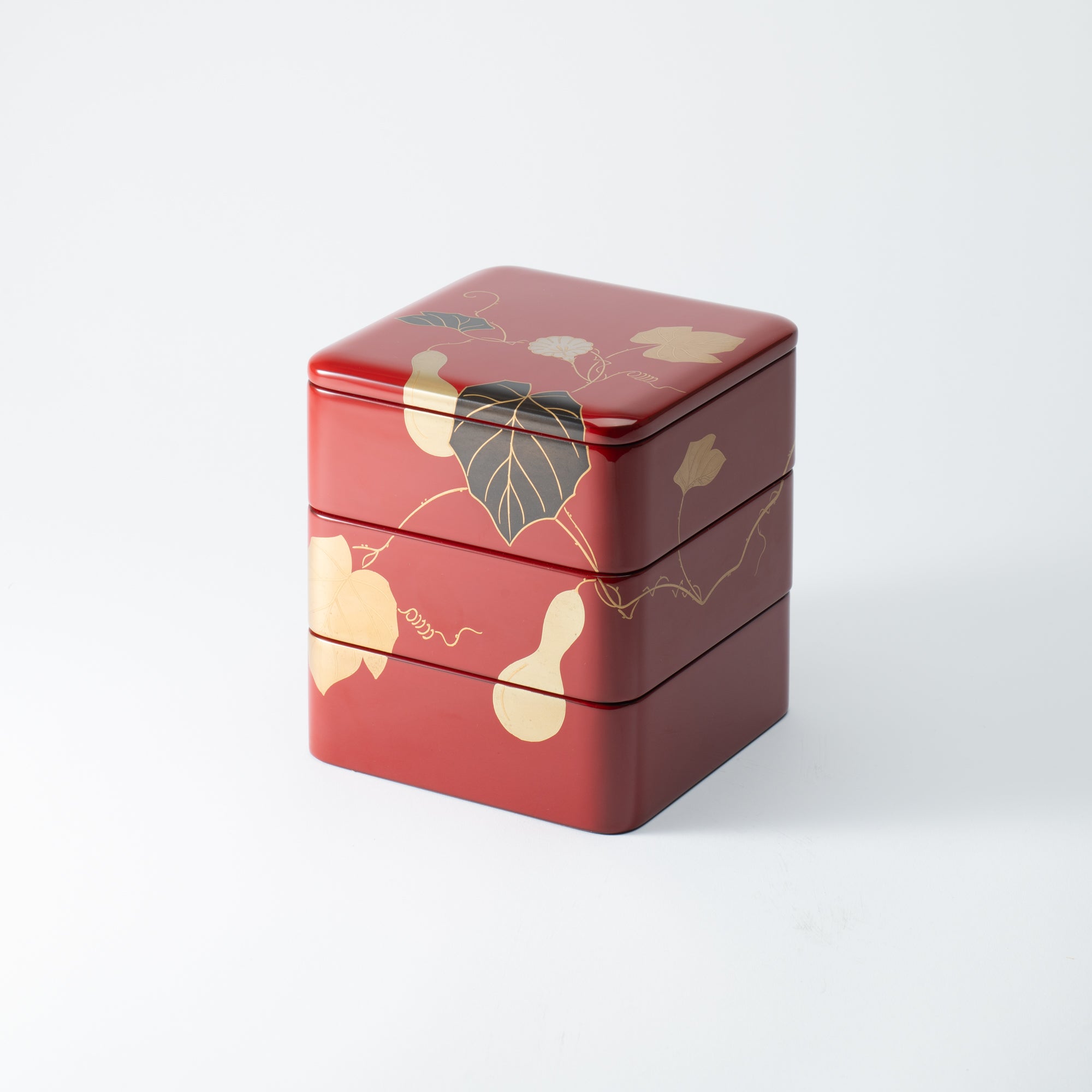 YAMAKYU Golden Gourd Echizen Lacquerware Three Tiers Jubako Bento Box - MUSUBI KILN - Quality Japanese Tableware and Gift