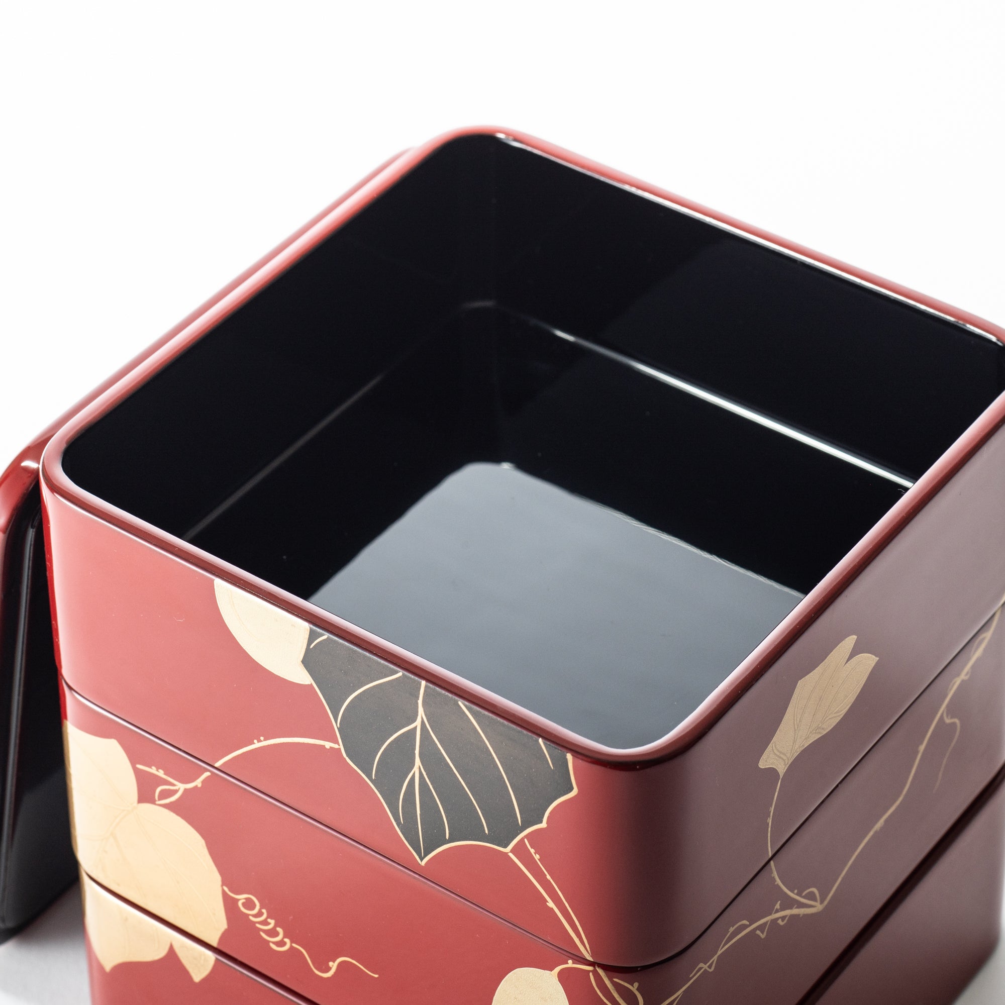 YAMAKYU Golden Gourd Echizen Lacquerware Three Tiers Jubako Bento Box - MUSUBI KILN - Quality Japanese Tableware and Gift