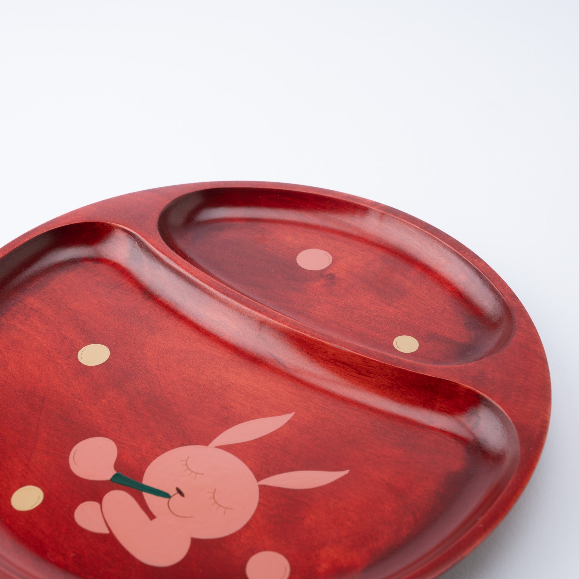 Yamanaka Lacquerware Animal Design Series Children's Divided Plate - MUSUBI KILN - Quality Japanese Tableware and Gift