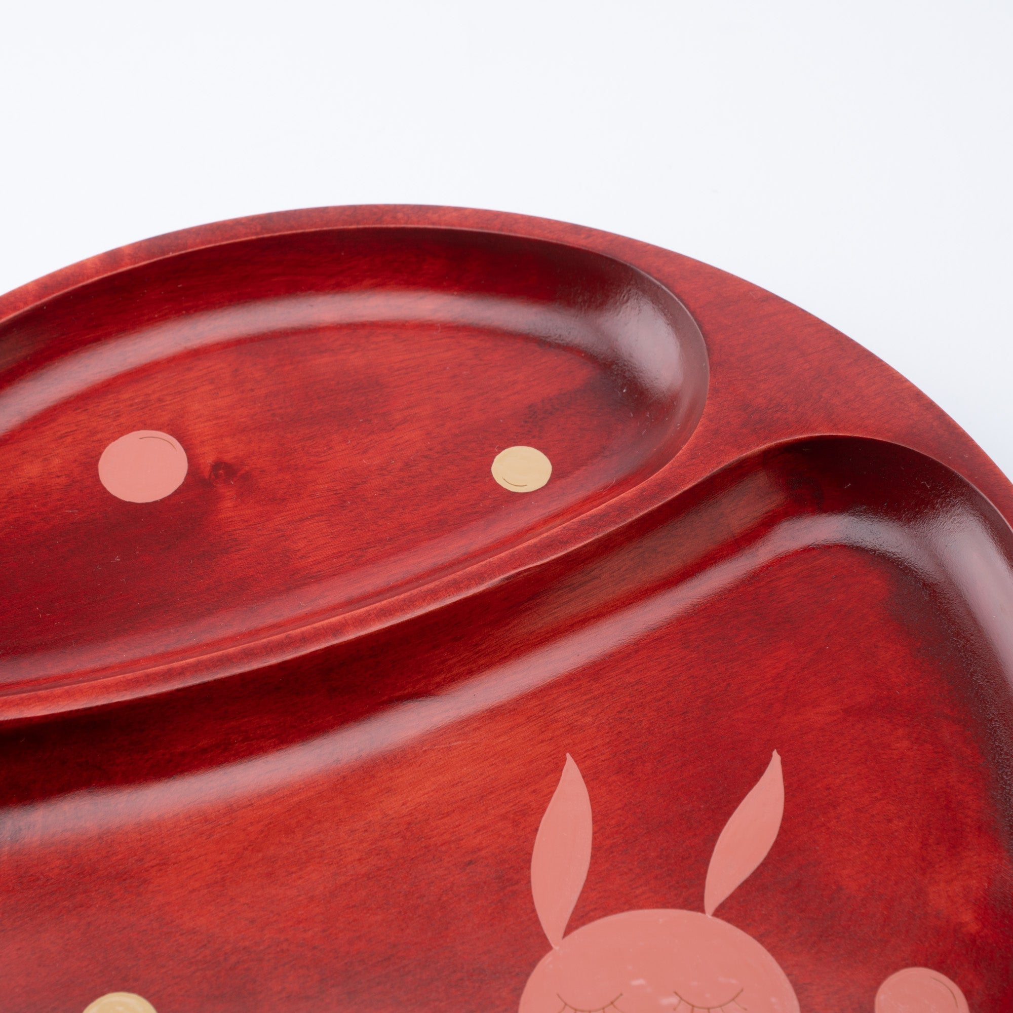 Yamanaka Lacquerware Animal Design Series Children's Divided Plate - MUSUBI KILN - Quality Japanese Tableware and Gift