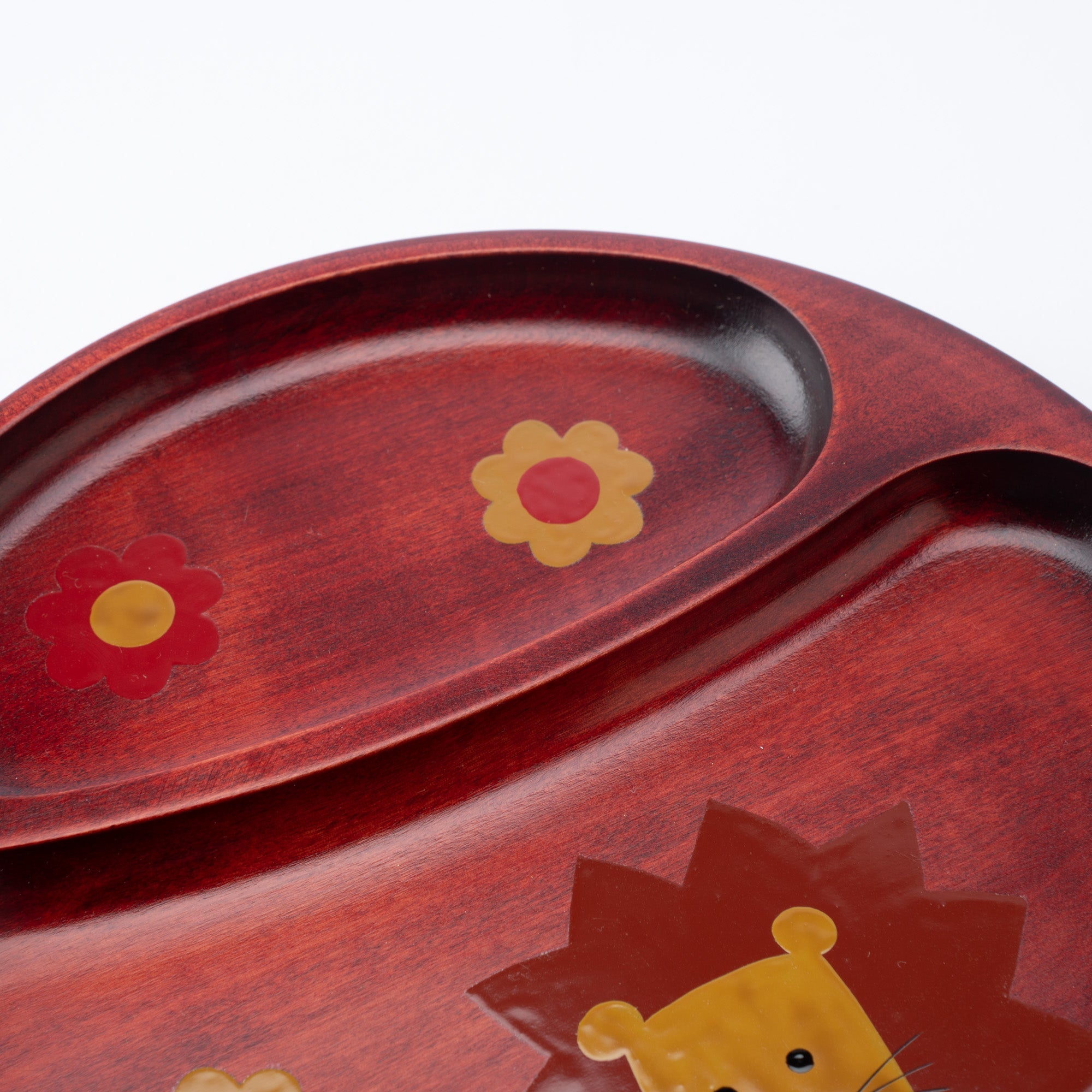 Yamanaka Lacquerware Animal Design Series Children's Divided Plate - MUSUBI KILN - Quality Japanese Tableware and Gift