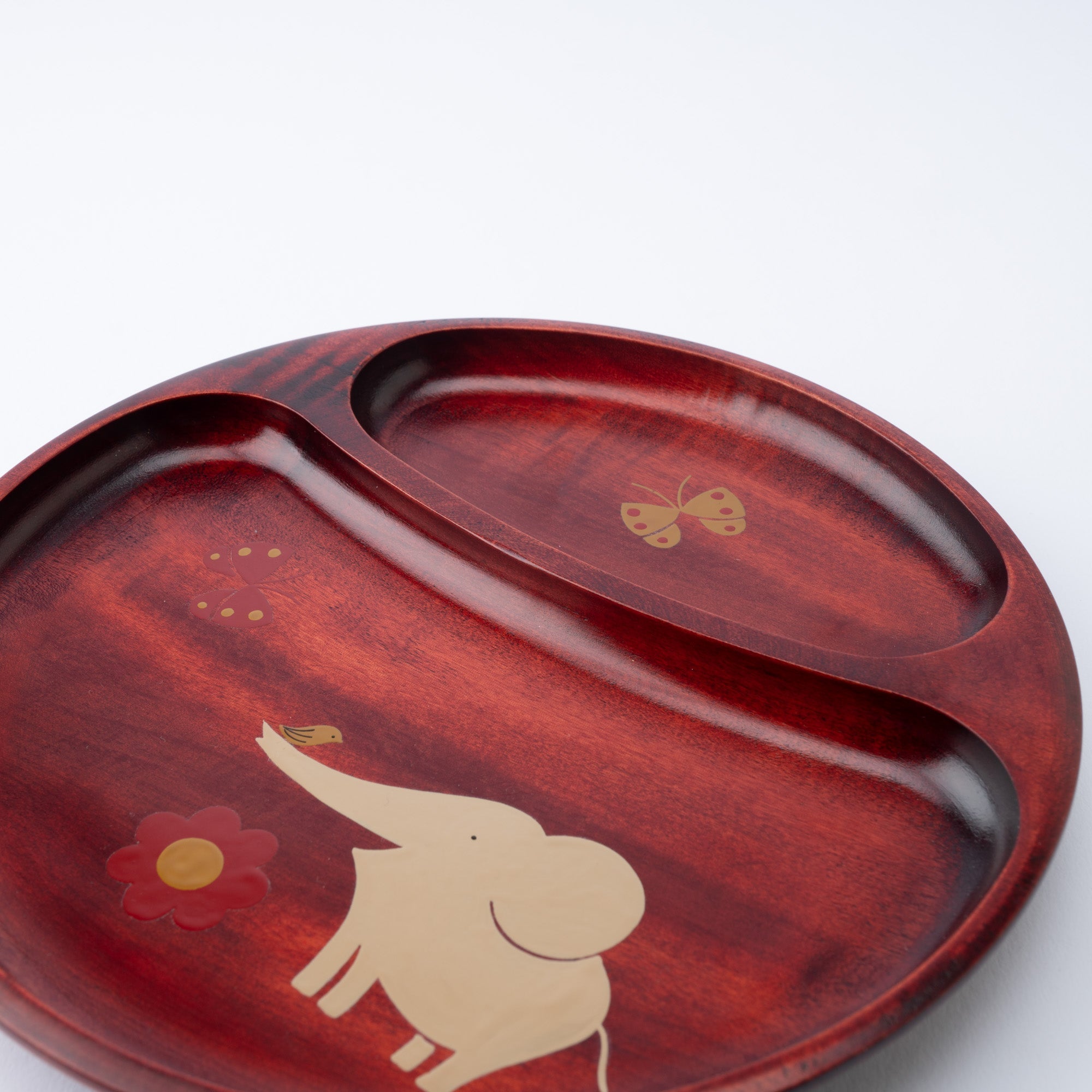 Yamanaka Lacquerware Animal Design Series Children's Divided Plate - MUSUBI KILN - Quality Japanese Tableware and Gift