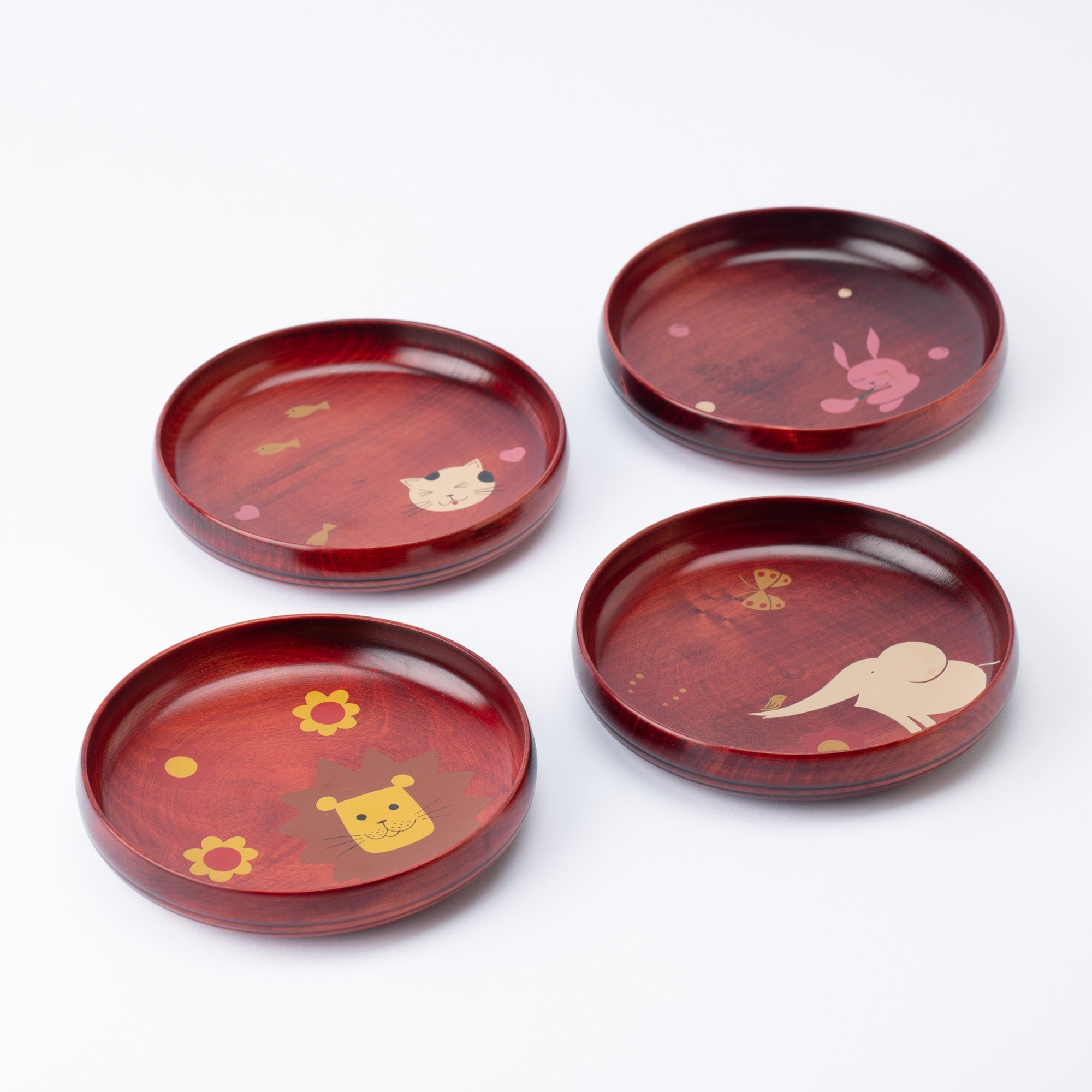 Yamanaka Lacquerware Animal Design Series Children's Plate - MUSUBI KILN - Quality Japanese Tableware and Gift