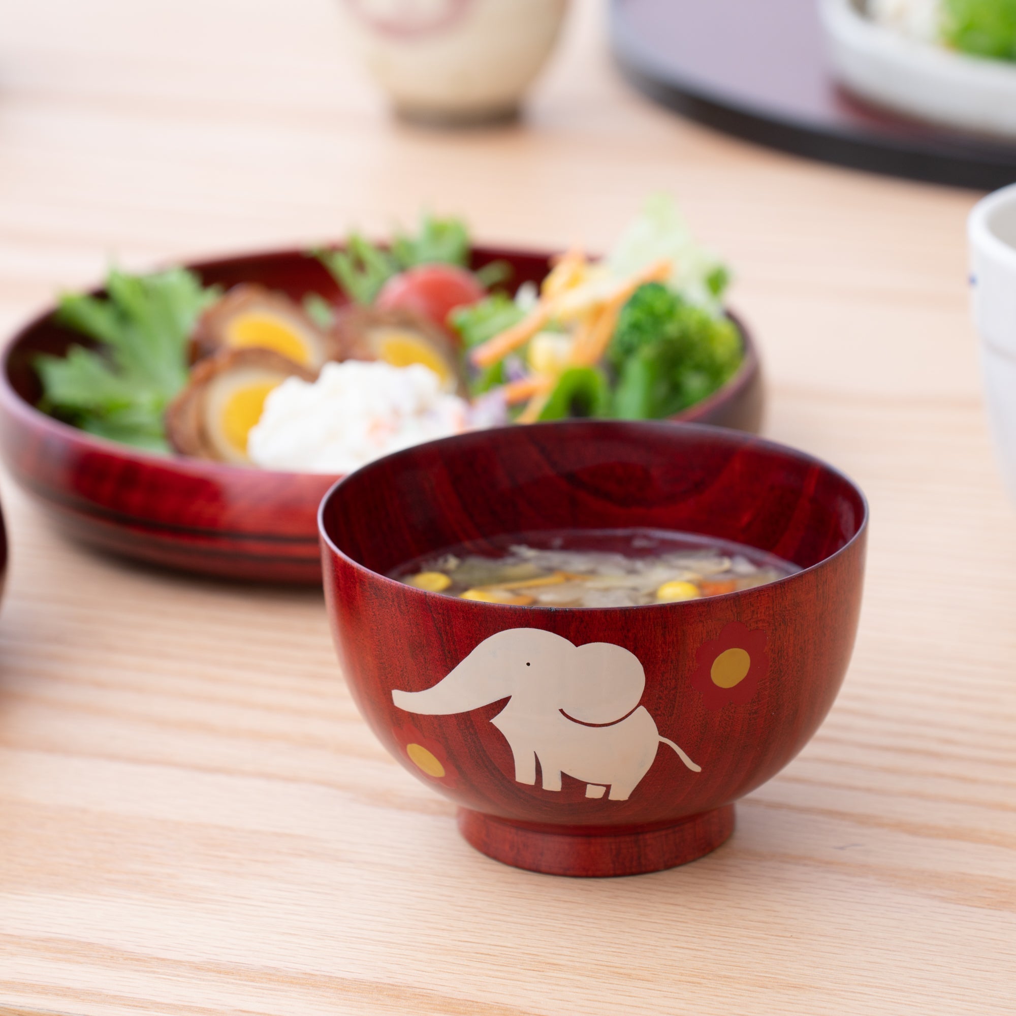 Yamanaka Lacquerware Animal Design Series Children's Soup Bowl - MUSUBI KILN - Quality Japanese Tableware and Gift