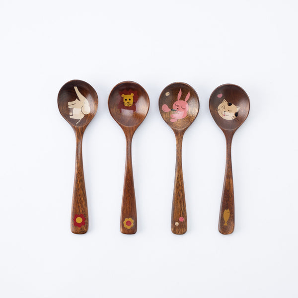 Yamanaka Lacquerware Animal Design Series Children's Spoon - MUSUBI KILN - Quality Japanese Tableware and Gift