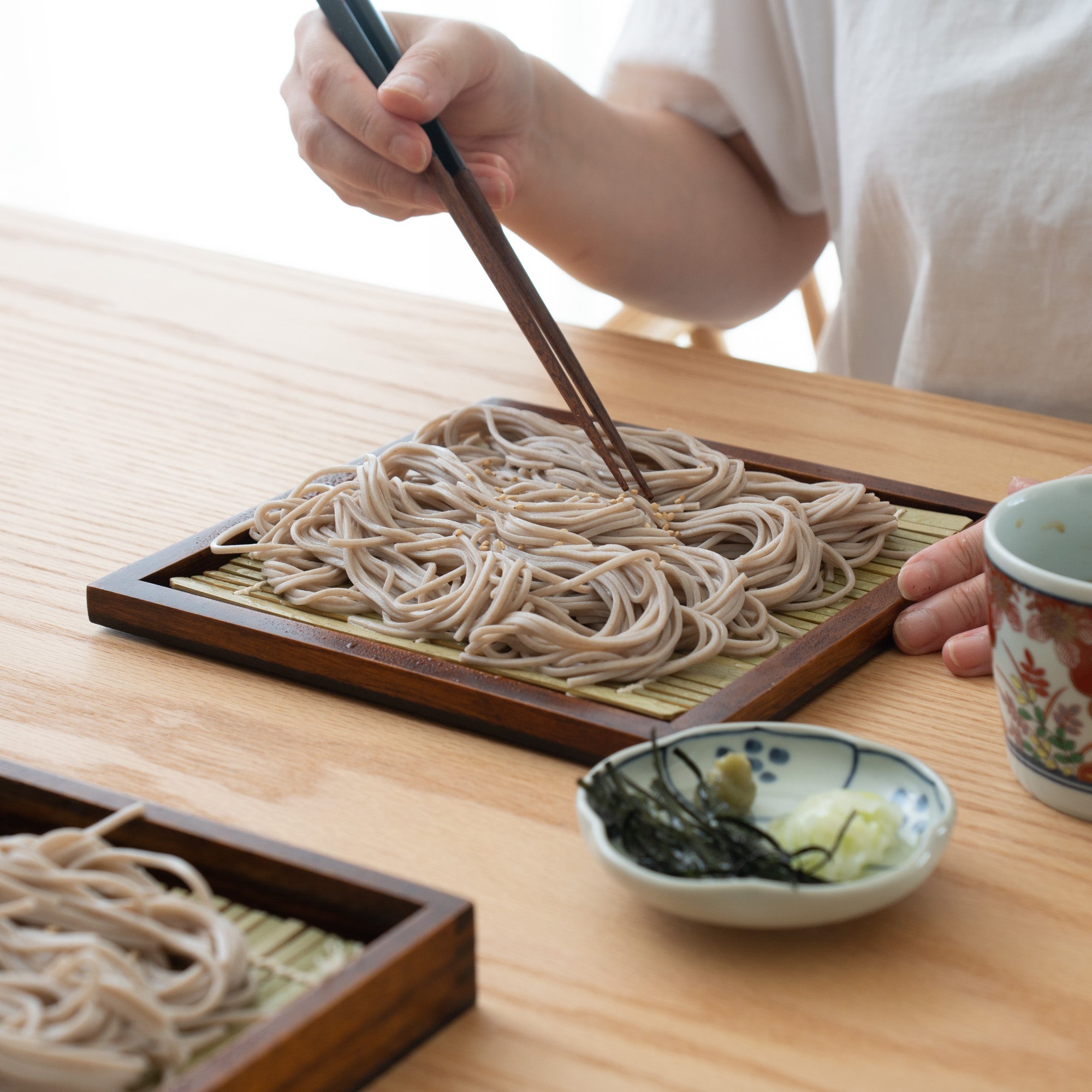 Yamanaka Lacquerware Square Low Japanese Soba Tray - MUSUBI KILN - Quality Japanese Tableware and Gift