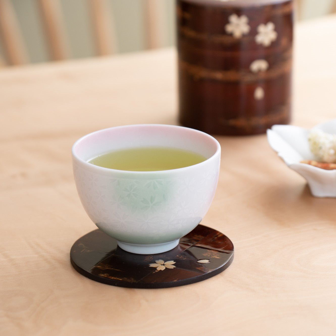 Yatsuyanagi Checked Pattern Akita Cherry Bark Work Round Coaster - MUSUBI KILN - Quality Japanese Tableware and Gift