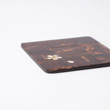 Yatsuyanagi Checkered Pattern Akita Cherry Bark Work Square Coaster - MUSUBI KILN - Quality Japanese Tableware and Gift