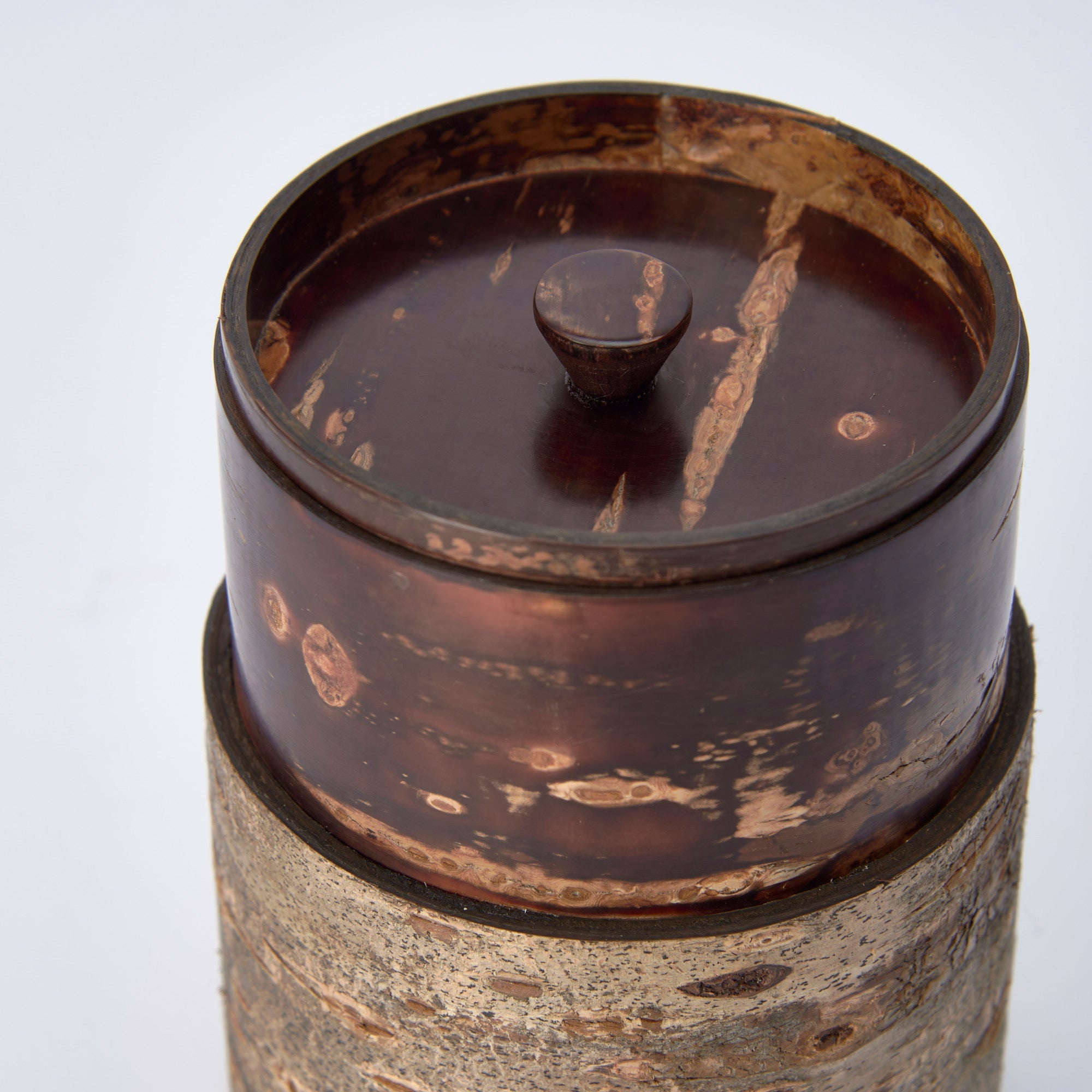 Yatsuyanagi Frosted Akita Cherry Bark Work Tea Canister - MUSUBI KILN - Quality Japanese Tableware and Gift